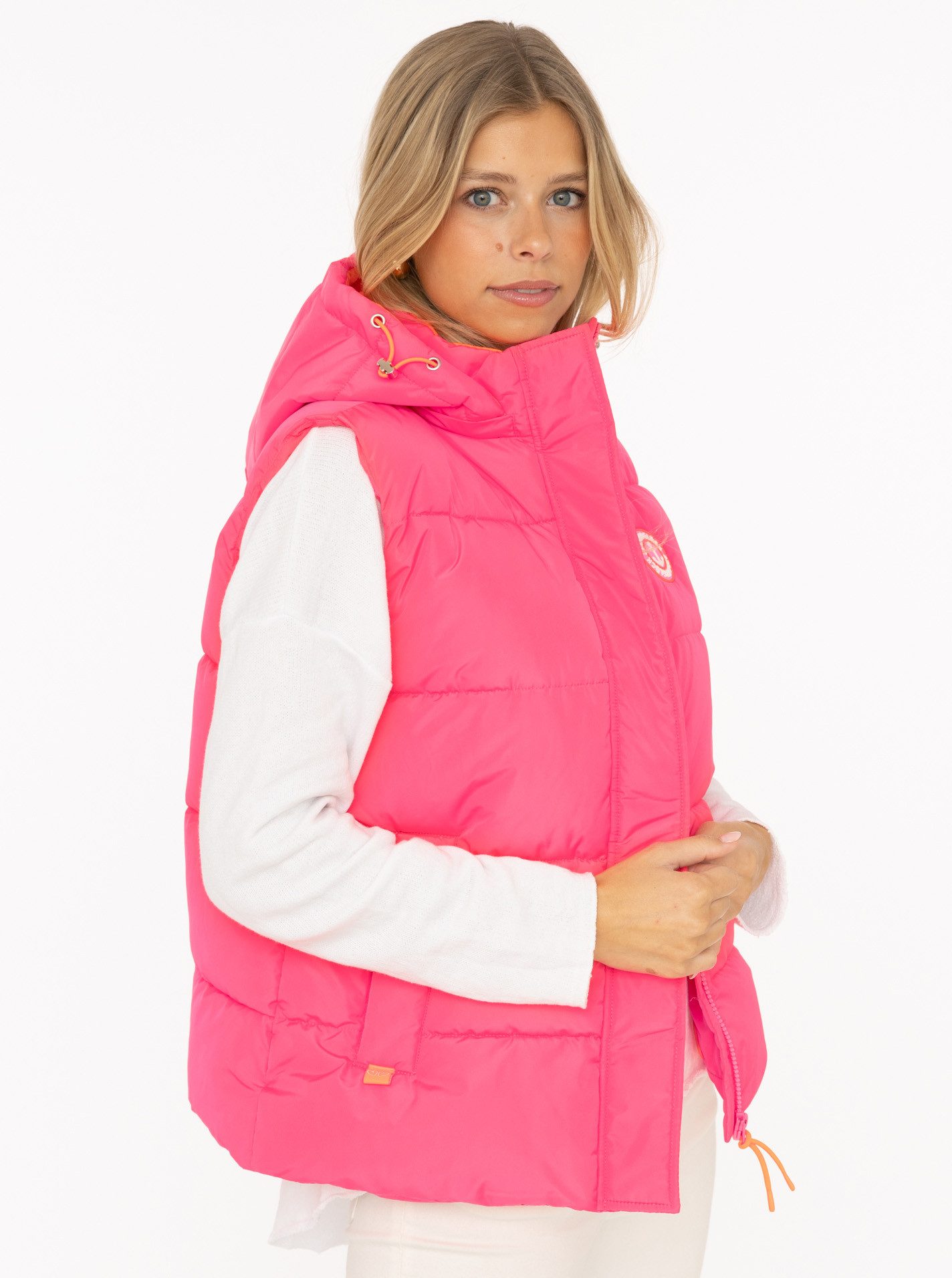 Zwillingsherz Steppweste "Strandglück" Kapuze, Eingriffstaschen, Ankermotiv