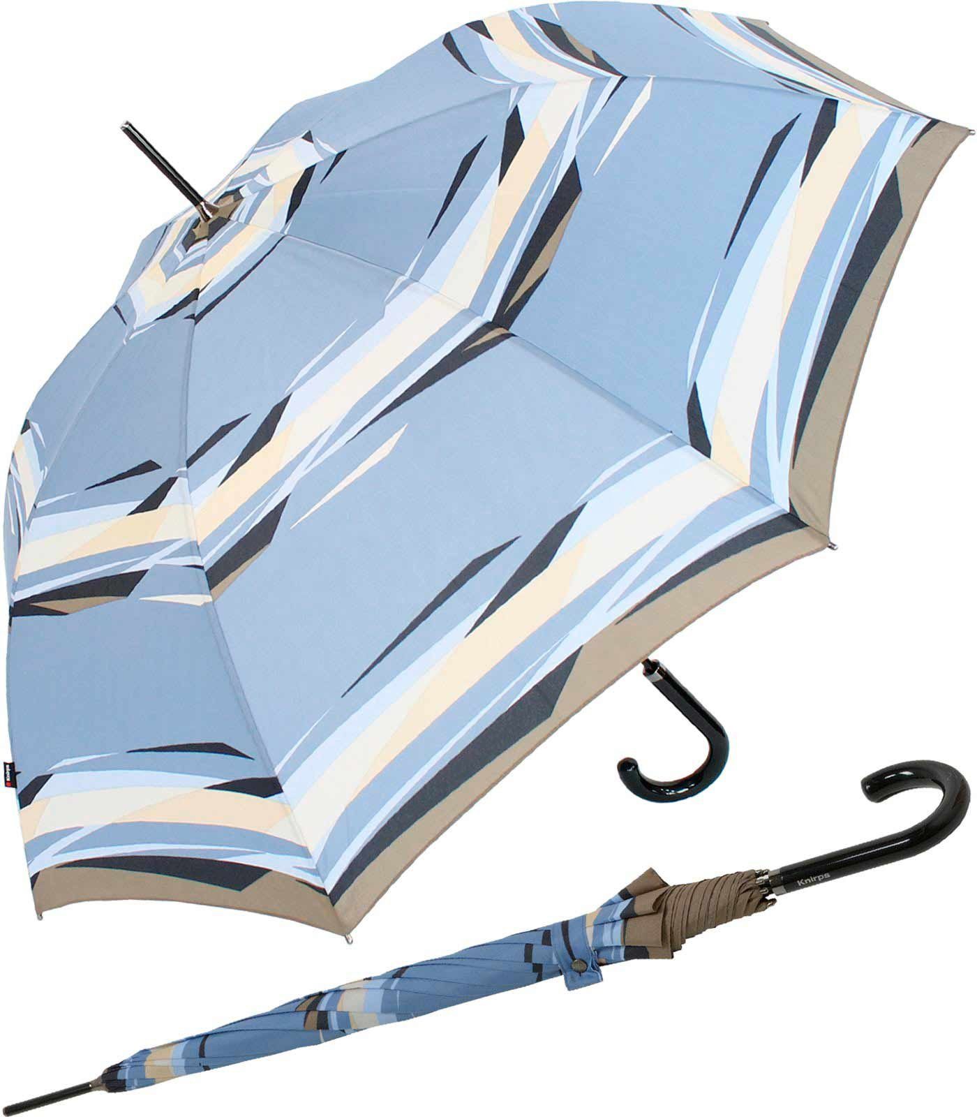 Design Knirps® stabil blau Automatik Damenschirm Fog, groß Langregenschirm - mit und