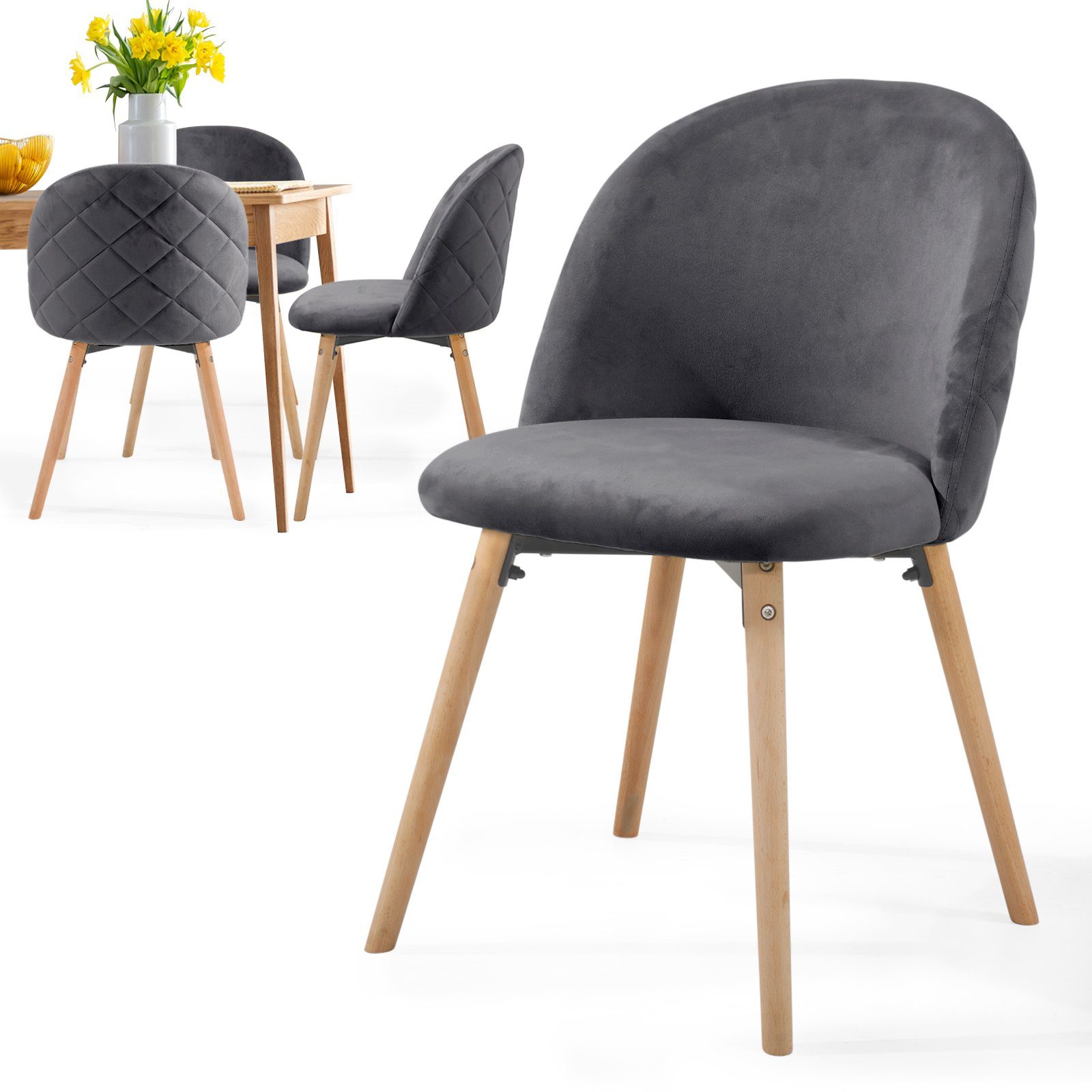 MIADOMODO Esszimmerstuhl -Farbwahl, 2/4/6/8Set, Gepolstert, Beine günstig online kaufen