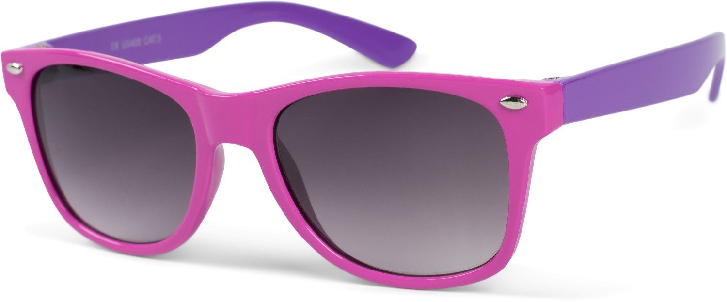 styleBREAKER Sonnenbrille (1-St) Getönt Gestell Pink-Lila / Glas Grau Verlauf