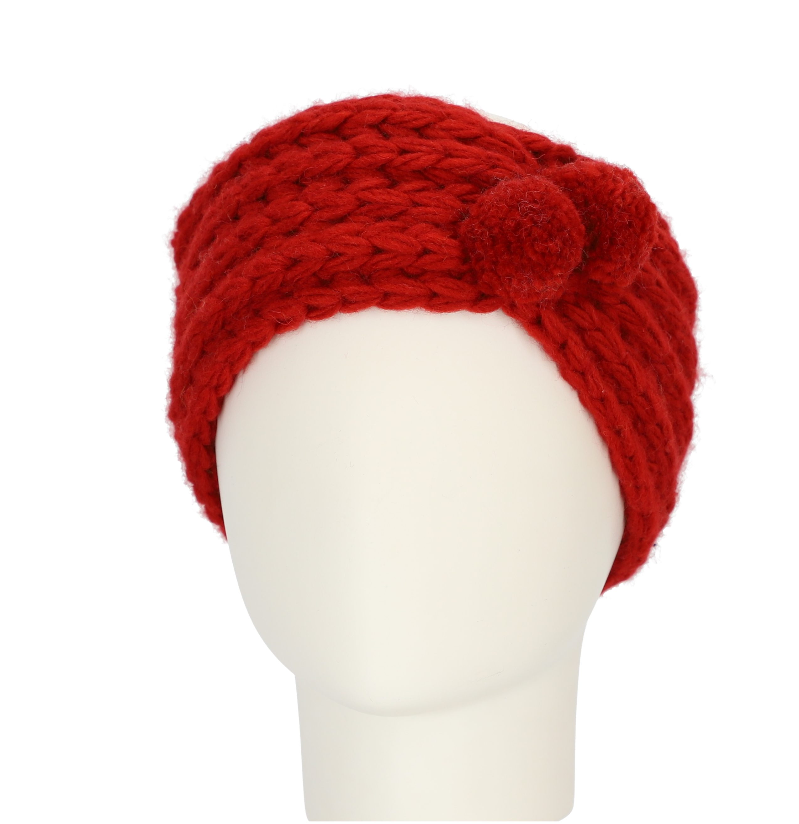 Stirnband Bommeln halsüberkopf Strick-Stirnband mit rot Stirnband Accessoires