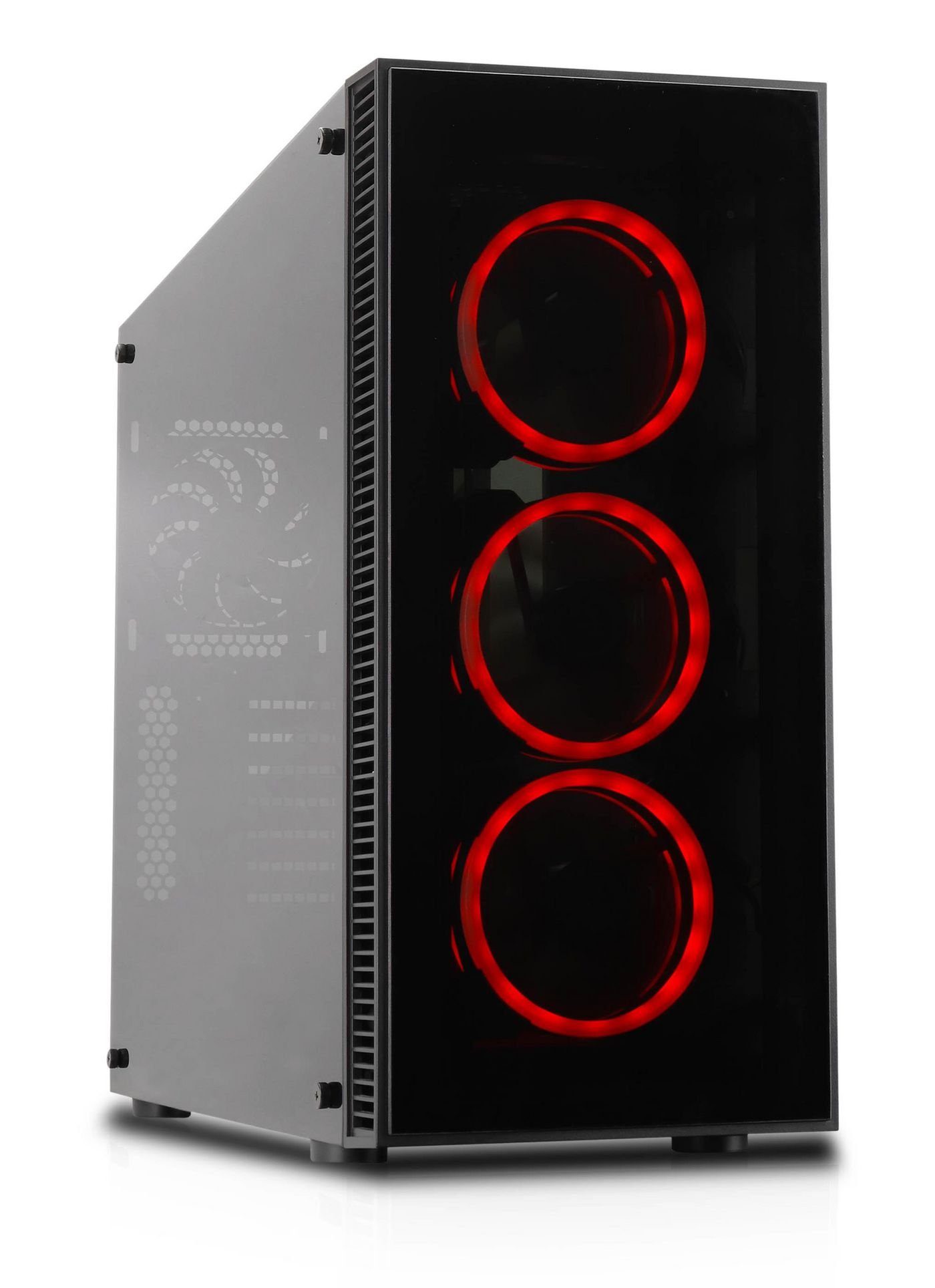 Cooltek PC-Gehäuse COOLTEK VIER Midi Tower RGB Schwarz ATX/M-ATX/ITX