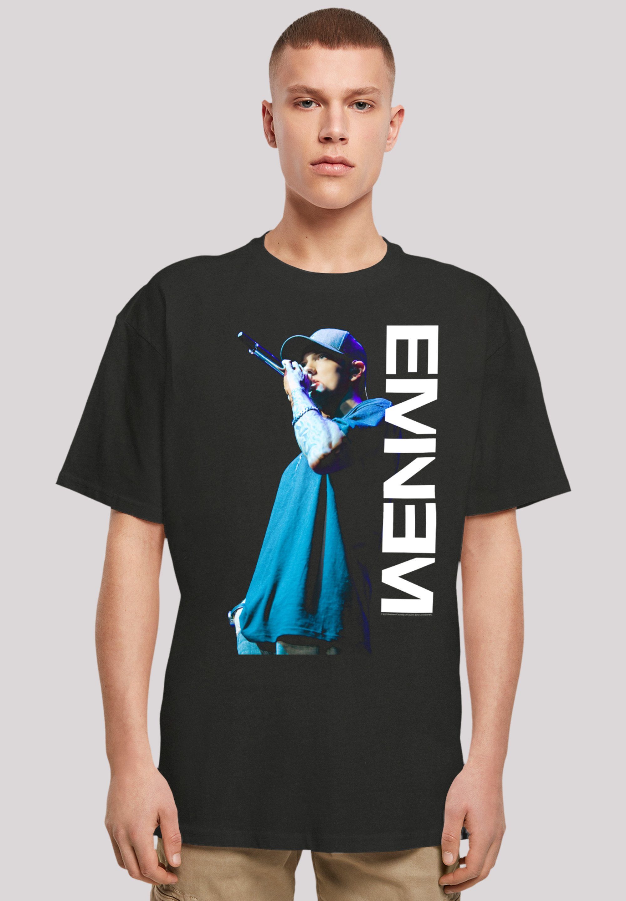 F4NT4STIC T-Shirt Eminem Mic Pose Hip Hop Rap Music Premium Qualität, Musik schwarz