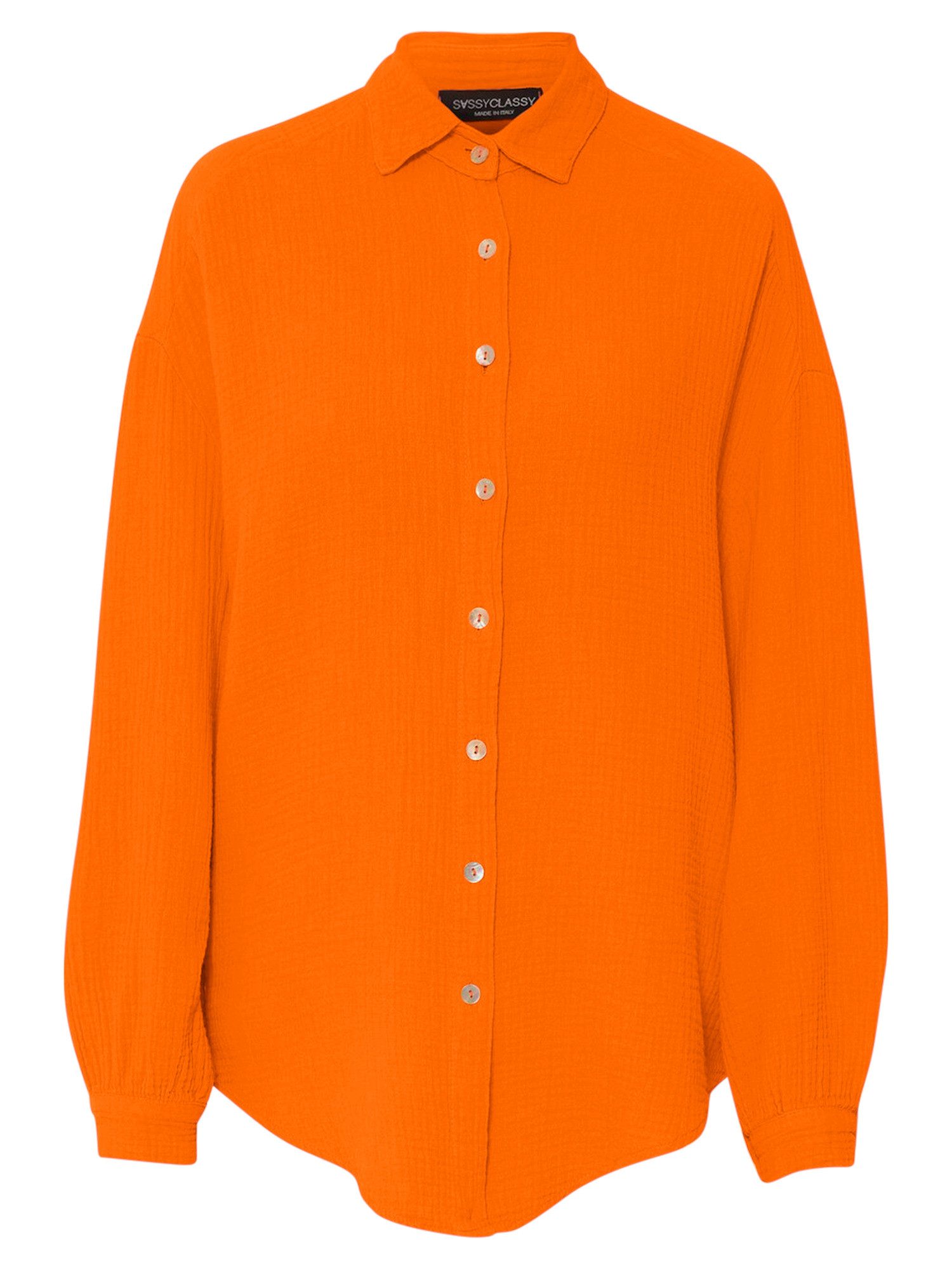 SASSYCLASSY Longbluse Oversize Musselin Bluse Damen günstig online kaufen