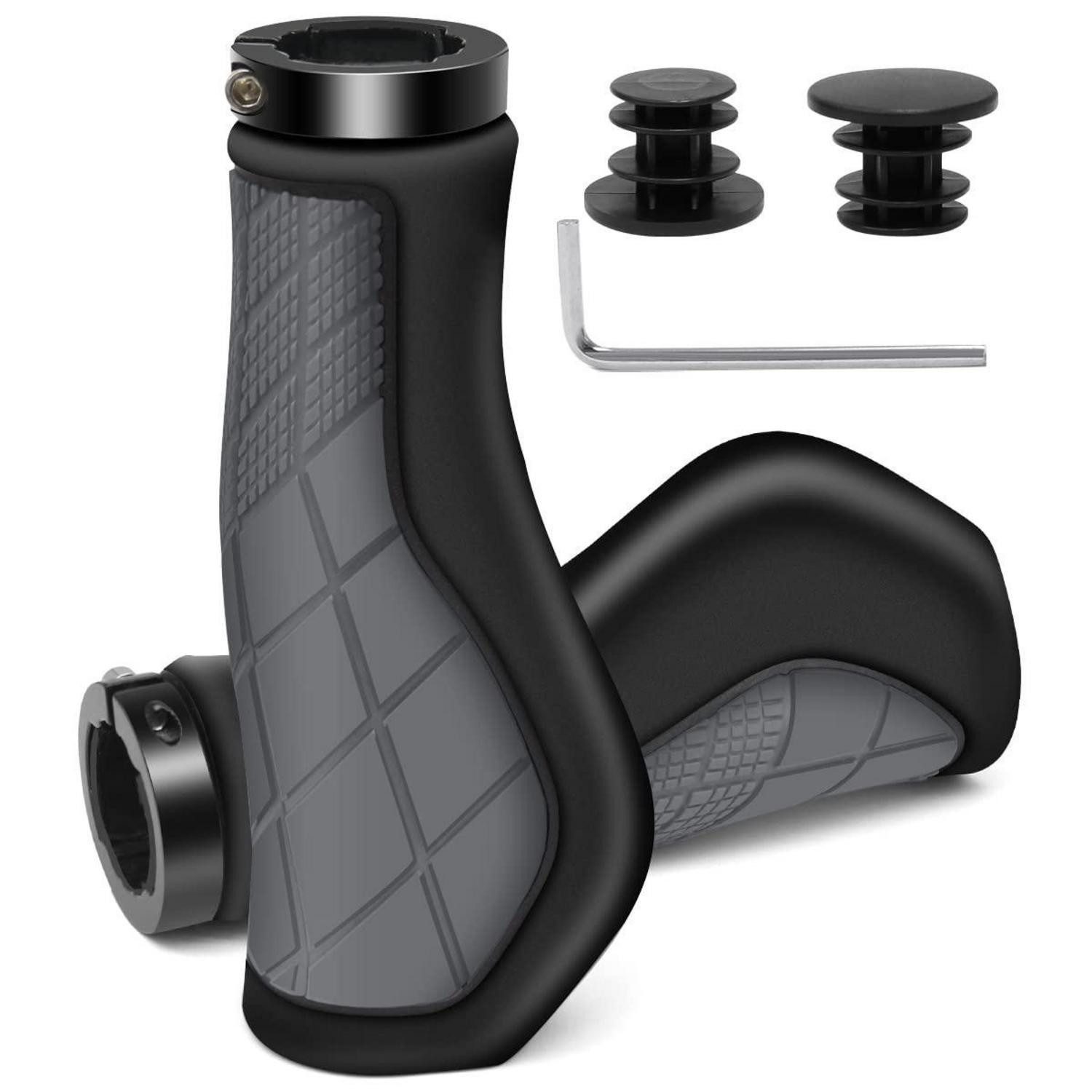 LuxusKollektion Fahrradlenkergriff Fahrradgriffe rutschfest ergonomisch Gummi 22mm MTB Rennrad Grau (1-St)