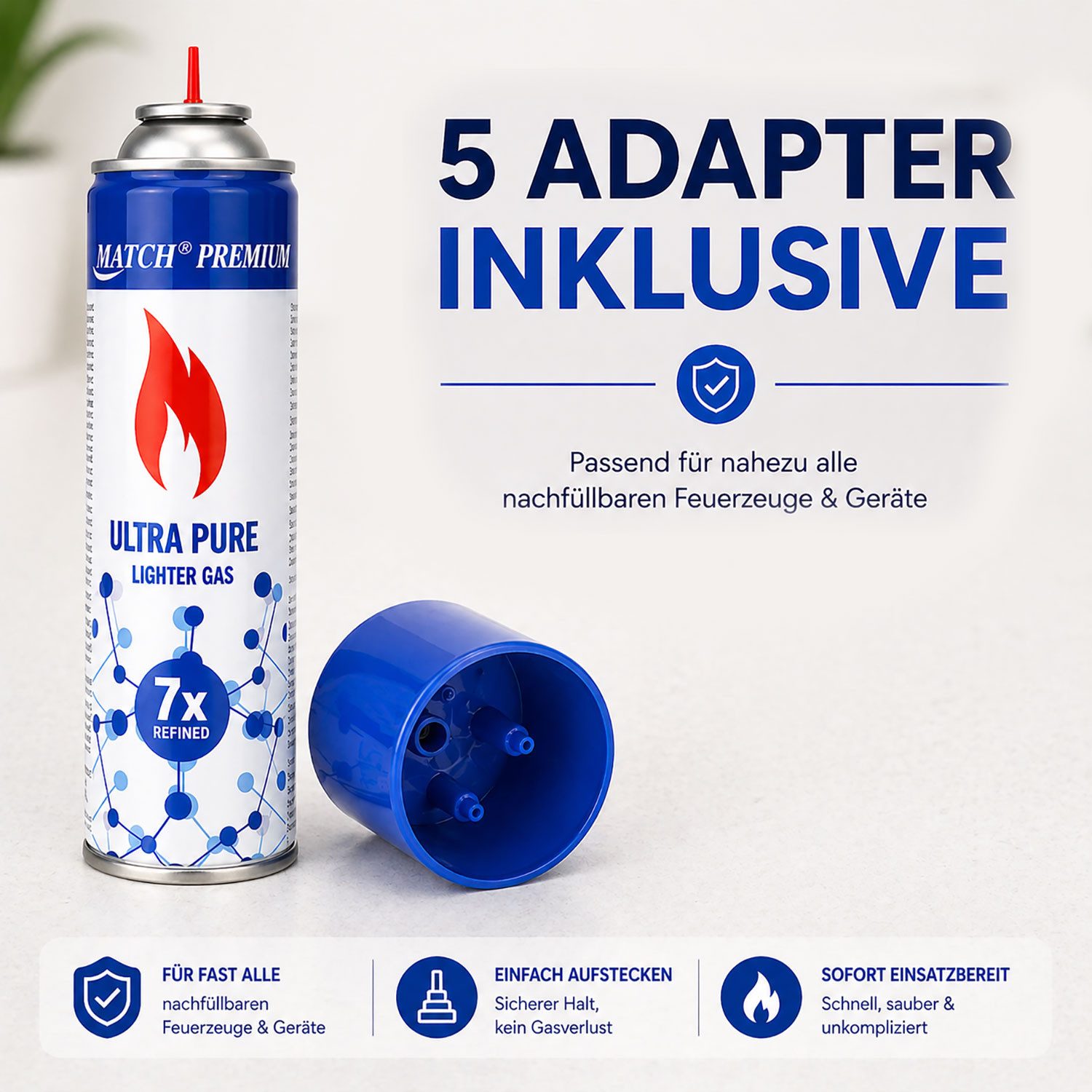 Silver Match Feuerzeug Feuerzeuggas Ultra Pure, 300ml (12-St), Butangas, Flammbierbrenner, Feuerzeuge, Nachfüllgas – Bild 4 von 5