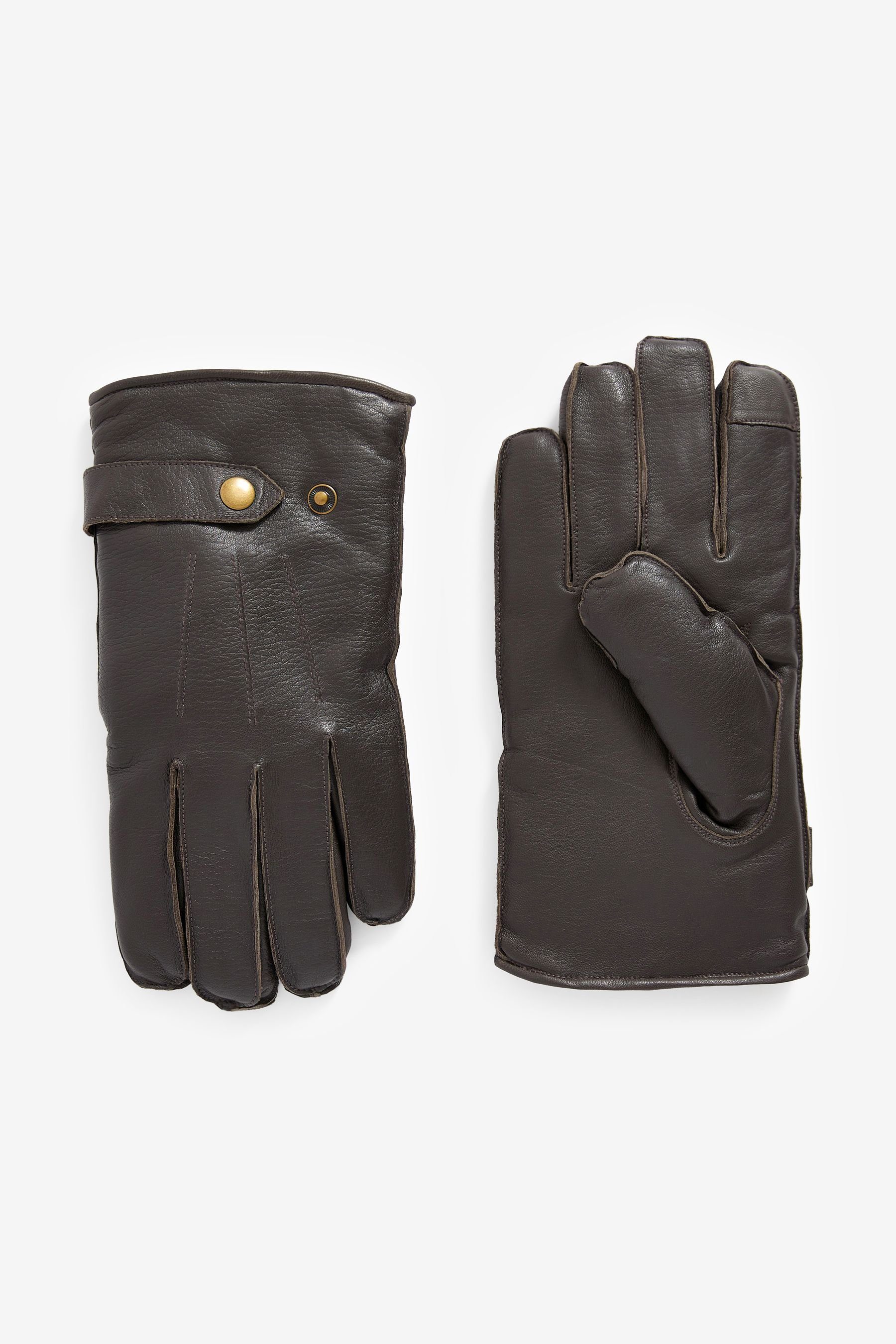 Next Lederhandschuhe Lederhandschuhe Brown Borg Lined | Handschuhe