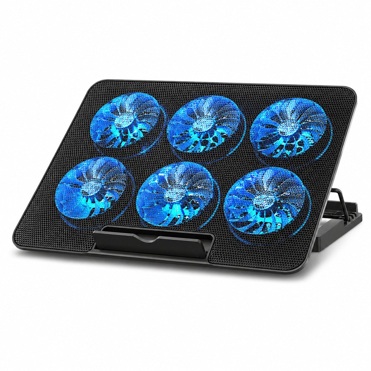 XEOOCE Notebook-Kühler, 6 Lüfter, höhenverstellbar, faltbar, leise, 2 USB-Ports