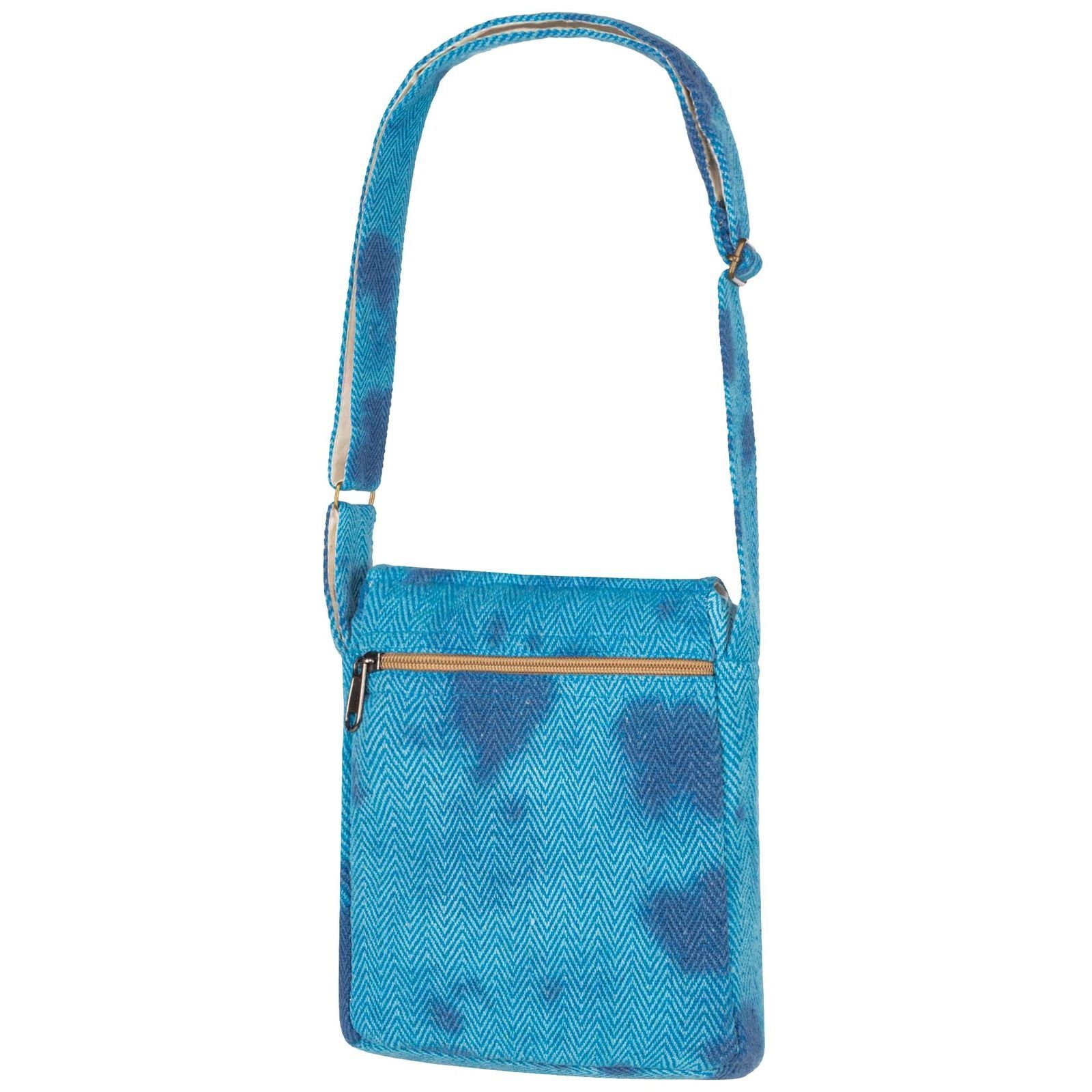 Goa Bag UND Hippie Hanf MAGIE Tasche Blau Schultertasche KUNST Unisex Schultertasche Crossbody Handtasche