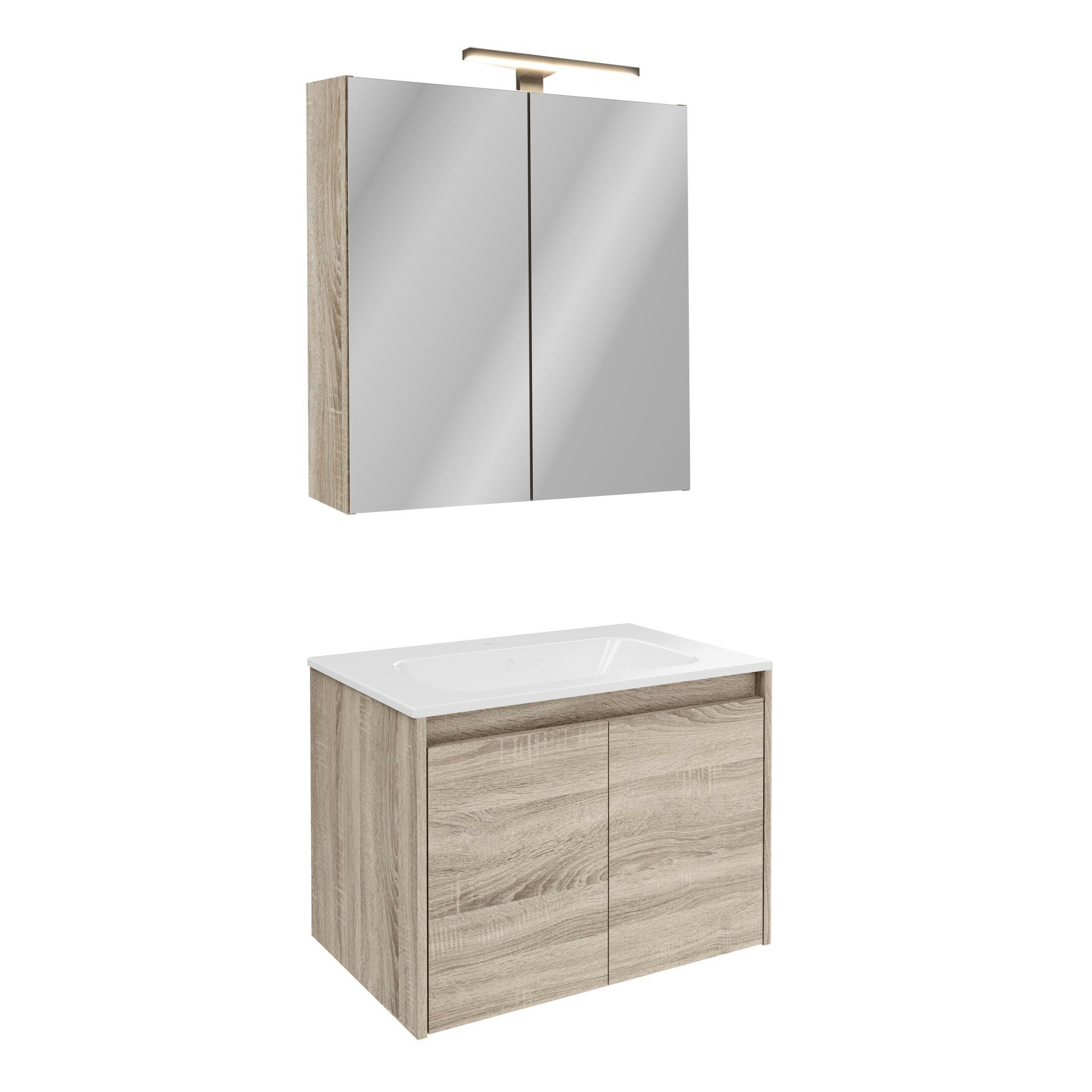 FACKELMANN Badmöbel-Set Badmöbel-Set, Waschtischkombination, Spiegelschrank-Set
