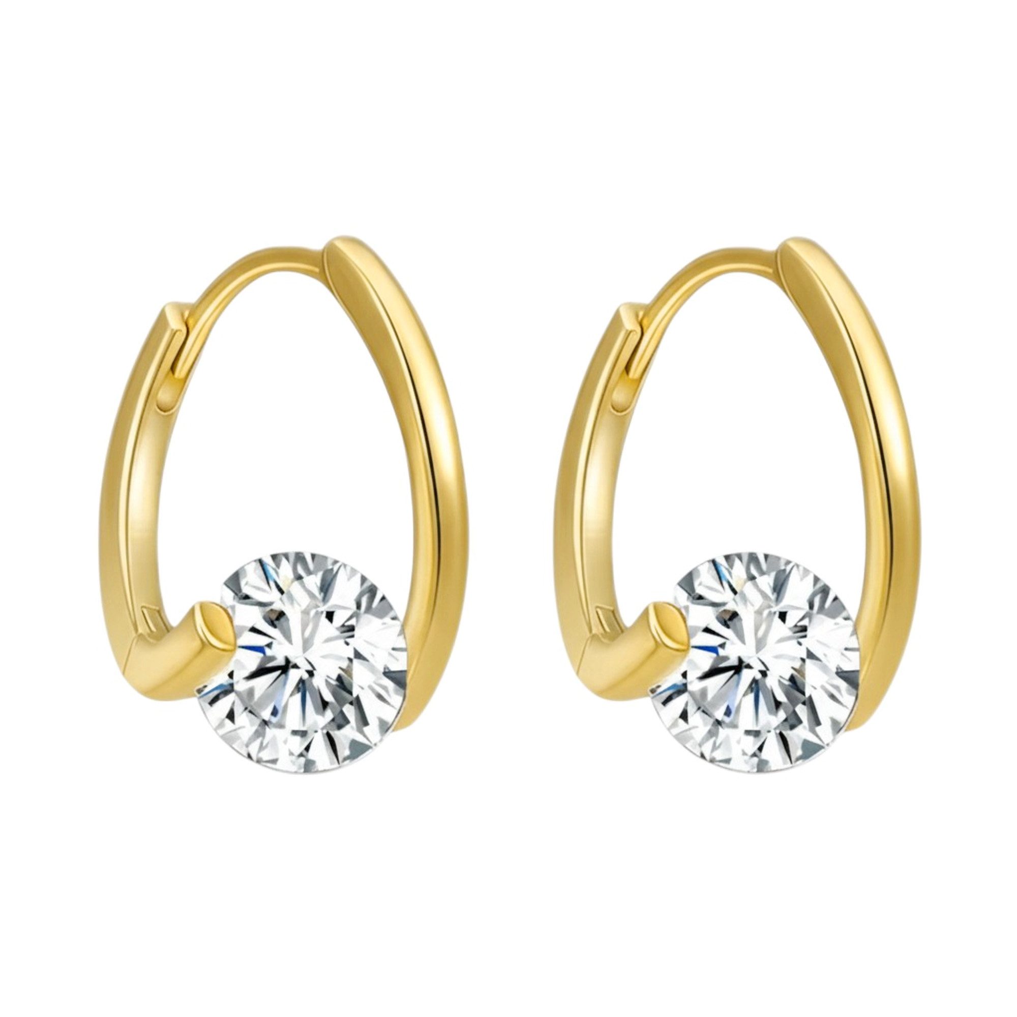 KARMA Paar Creolen Creolen Kristall Gold Ohrringe 1,5 cm Damenohrringe (mod günstig online kaufen