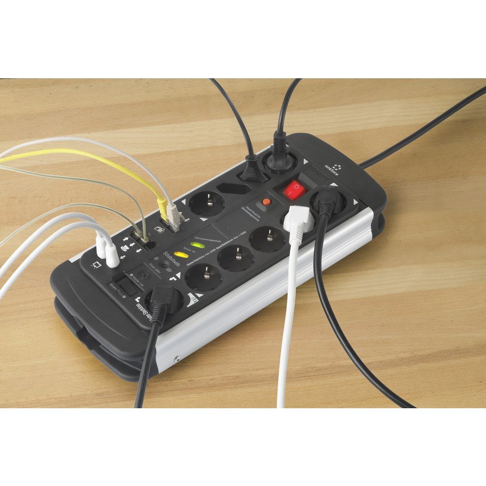Renkforce Renkforce 1015A-CMB-SXMS Master/Slave-Steckdosenleiste 10fach Schwarz, Steckdosenleiste (Kabellänge 1.50 m)