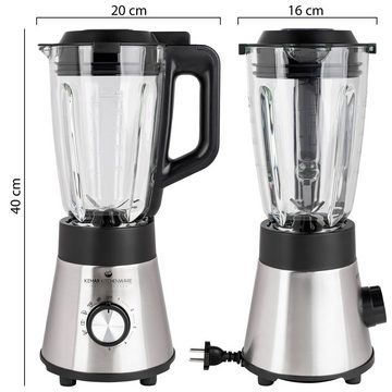 KeMar Kitchenware Standmixer KSB-170, 1000 W, Glasbehälter, 2Go Trinkbecher, 50 ml Grinder, abschraubbare Klinge