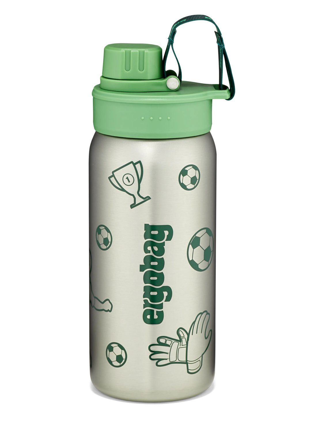 ergobag Trinkflasche Edelstahl Trinkflasche, auslaufsicher und kohlensäuregeeignet