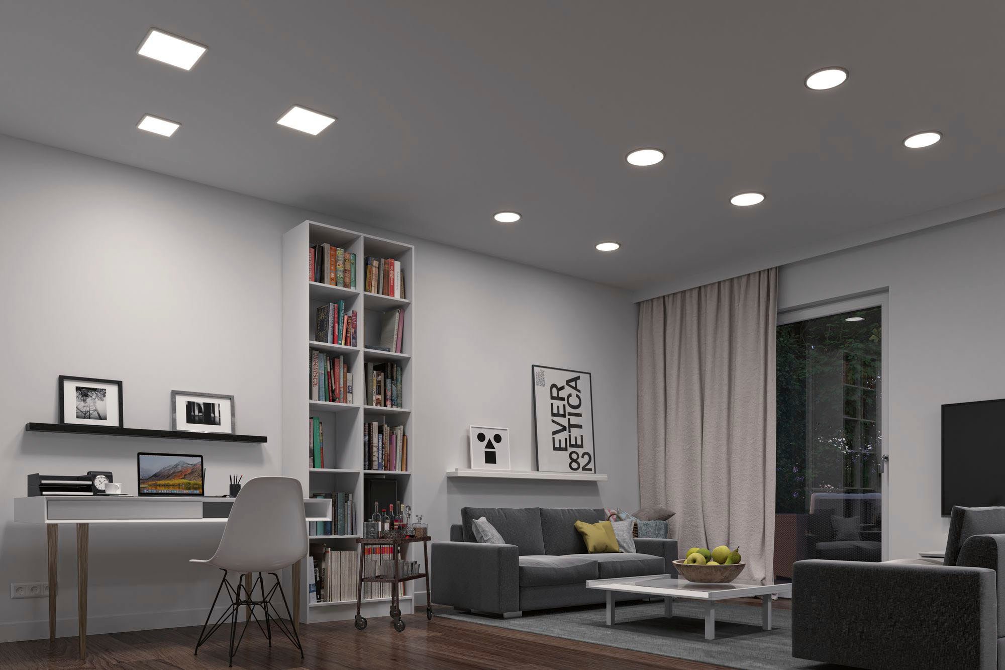 Paulmann LED Einbauleuchte Areo, Smart Tunable warmweiß Weiß White - kaltweiß, Home, fest LED-Modul, integriert, LED