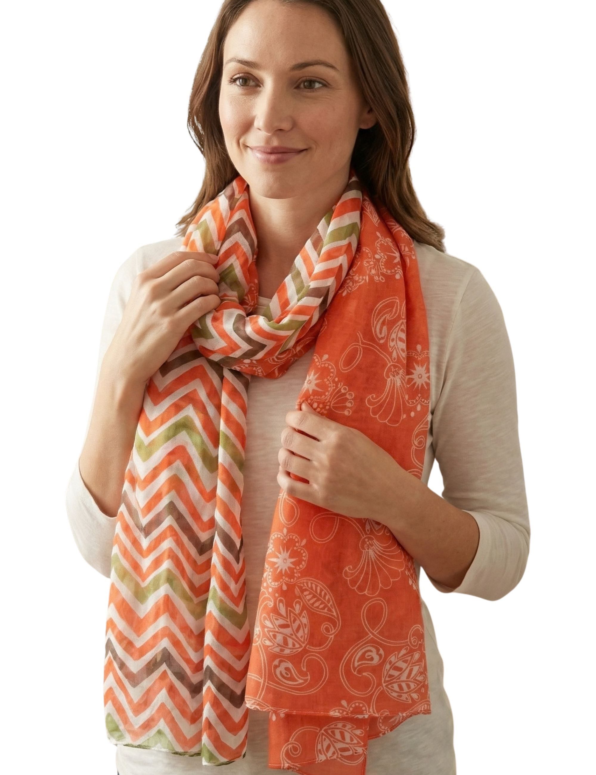 Halstuch Damen Schal Tuch Baumwolle Halstuch Sommer Scarf mit Blumen