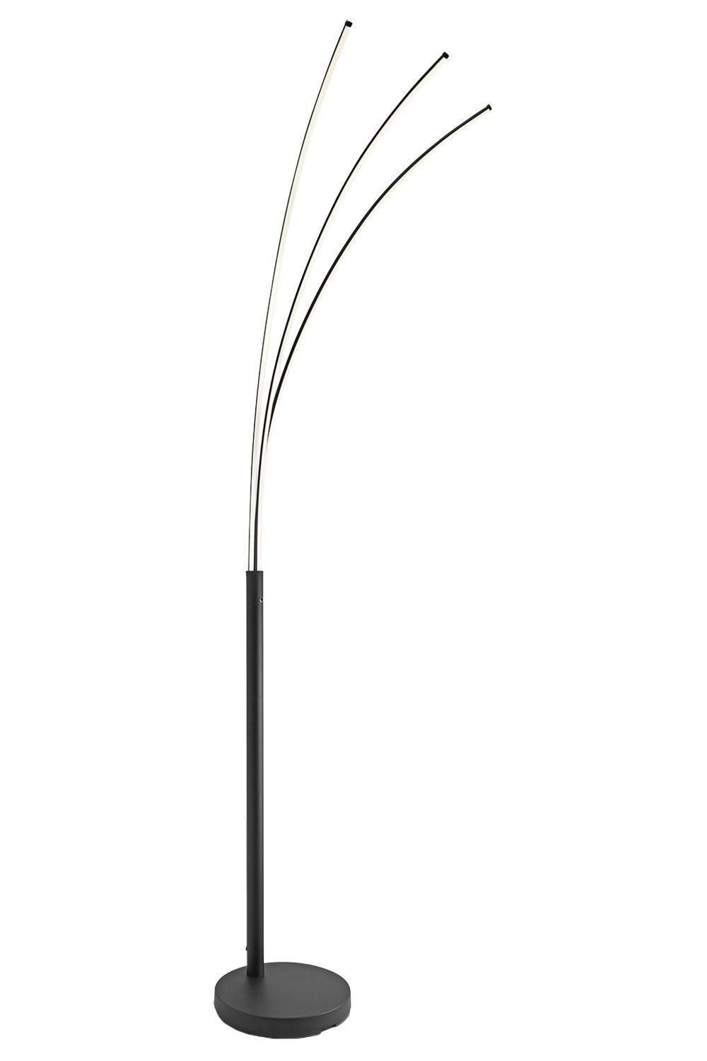casa NOVA LED Stehlampe TRISTAR, 3-flammig, Schwarz, Weiß, Metall, Dimmfunktion, Memoryfunktion, LED fest integriert, Extra-Warmweiß, Lampenschirme aus Kunststoff, B 65,5 x H 188 x T 34 cm