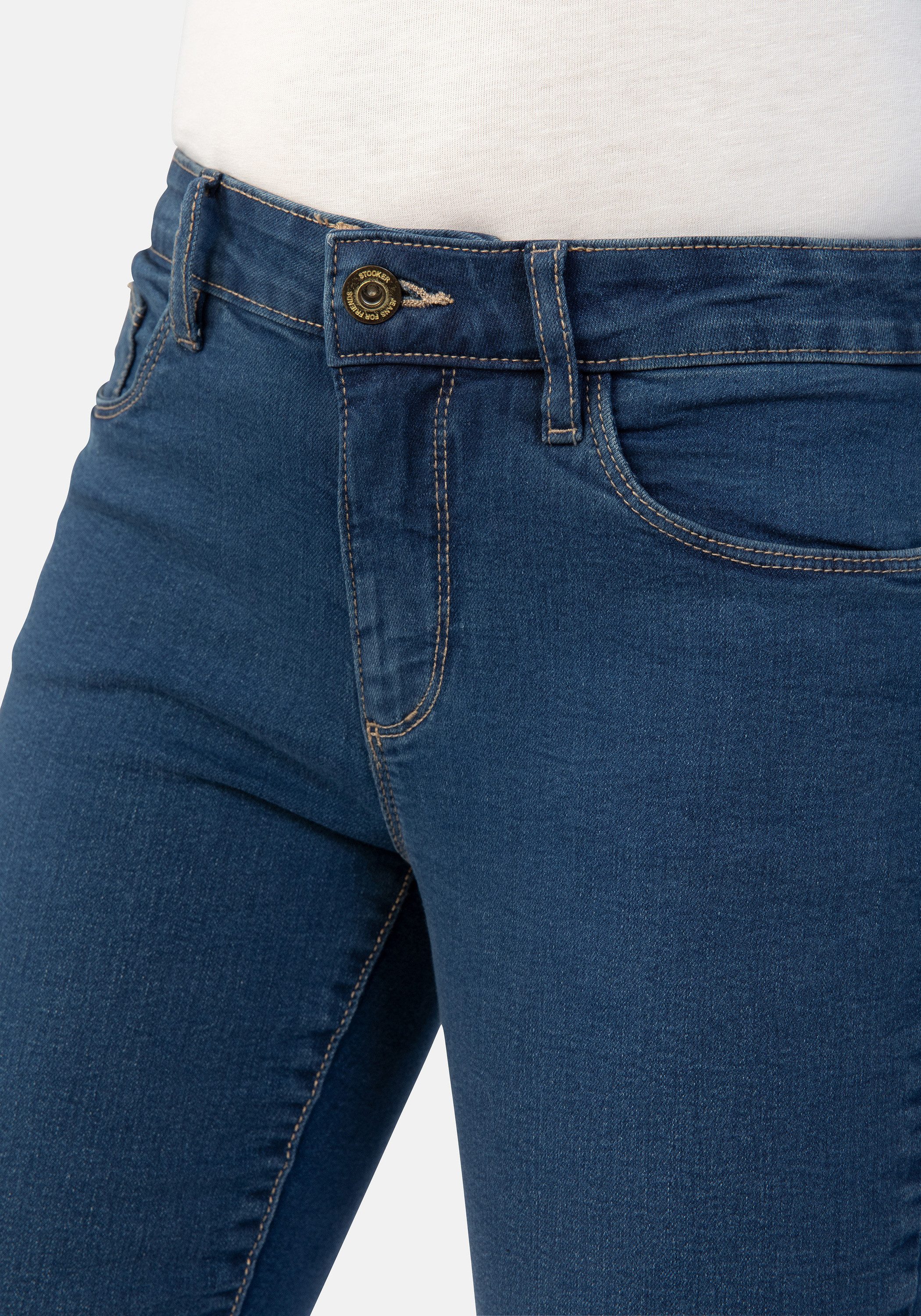 STOOKER WOMEN 5-Pocket-Jeans Florenz Denim Slim Fit Jeans Slim Fit Casual Clean Wash Denim Jeans für Damen