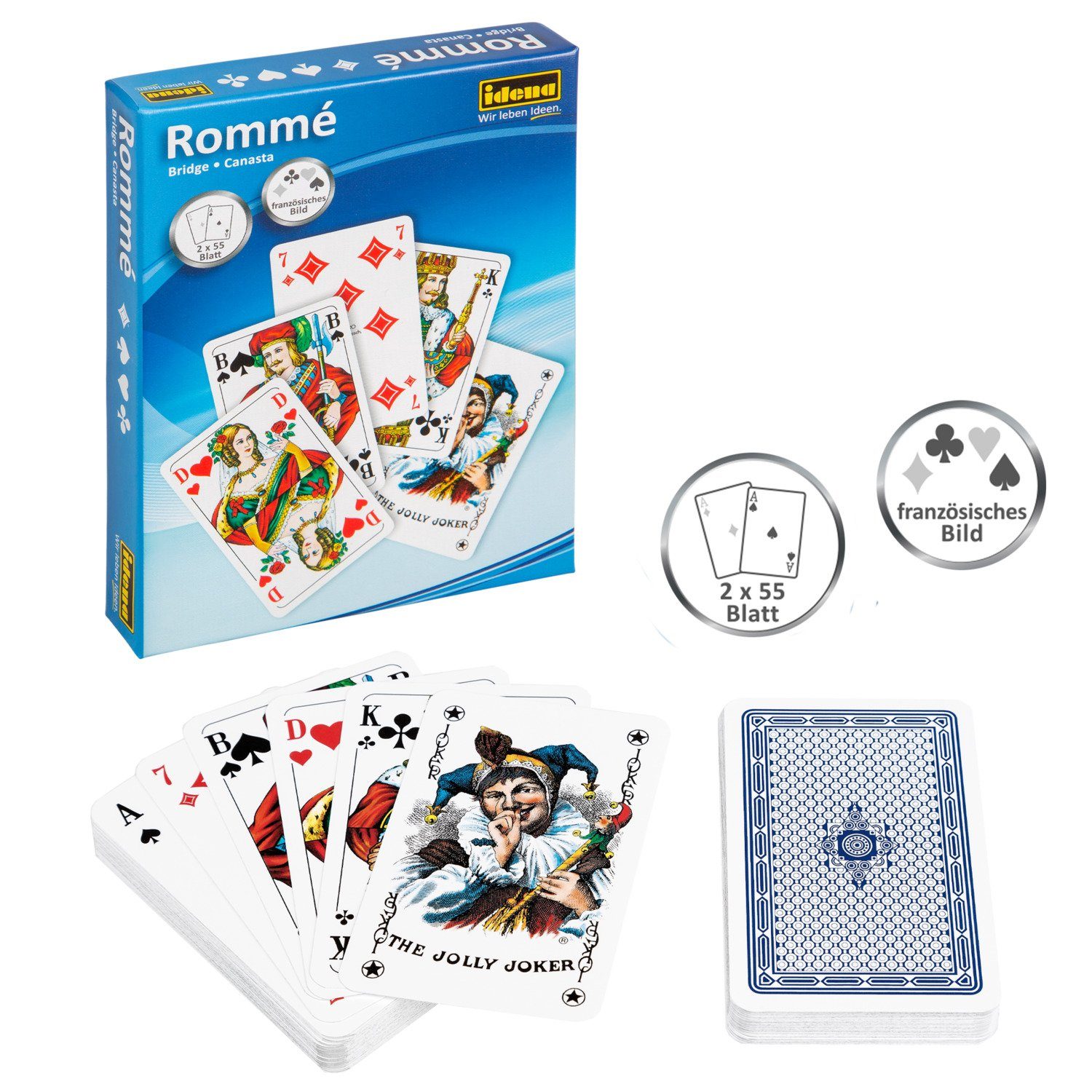 Spiel, Rommé, und Bridge, 6250080 für 55 - Idena 2 Canasta Spielkarten Idena x