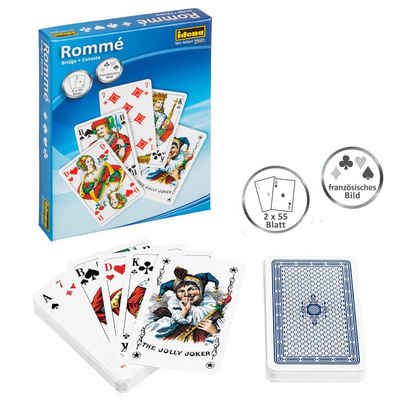 Idena Spiel, Idena 6250080 - Spielkarten für Rommé, Canasta und Bridge, 2 x 55