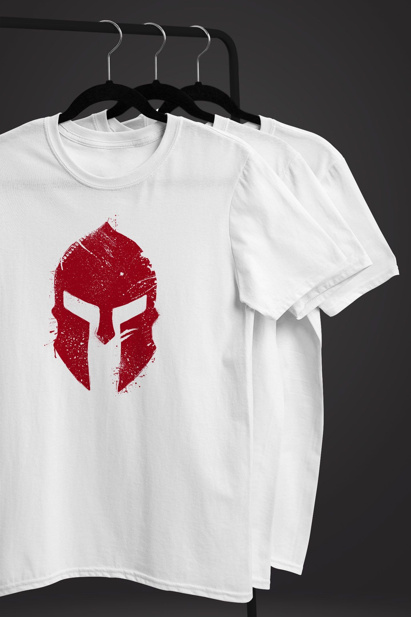 Neverless Print-Shirt Herren T-Shirt Print Sparta-Helm Aufdruck Gladiator Krieger Warrior mit Print – Bild 3 von 5