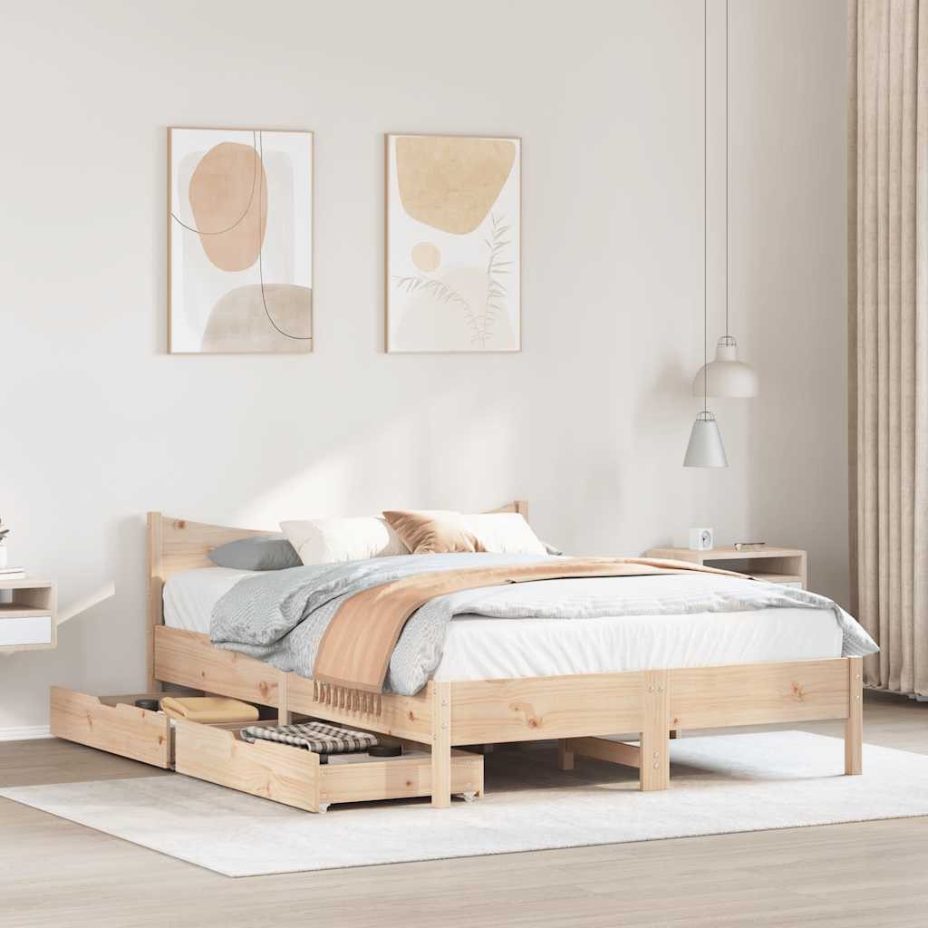vidaXL Bett Massivholzbett mit Schubladen 120x190 günstig online kaufen