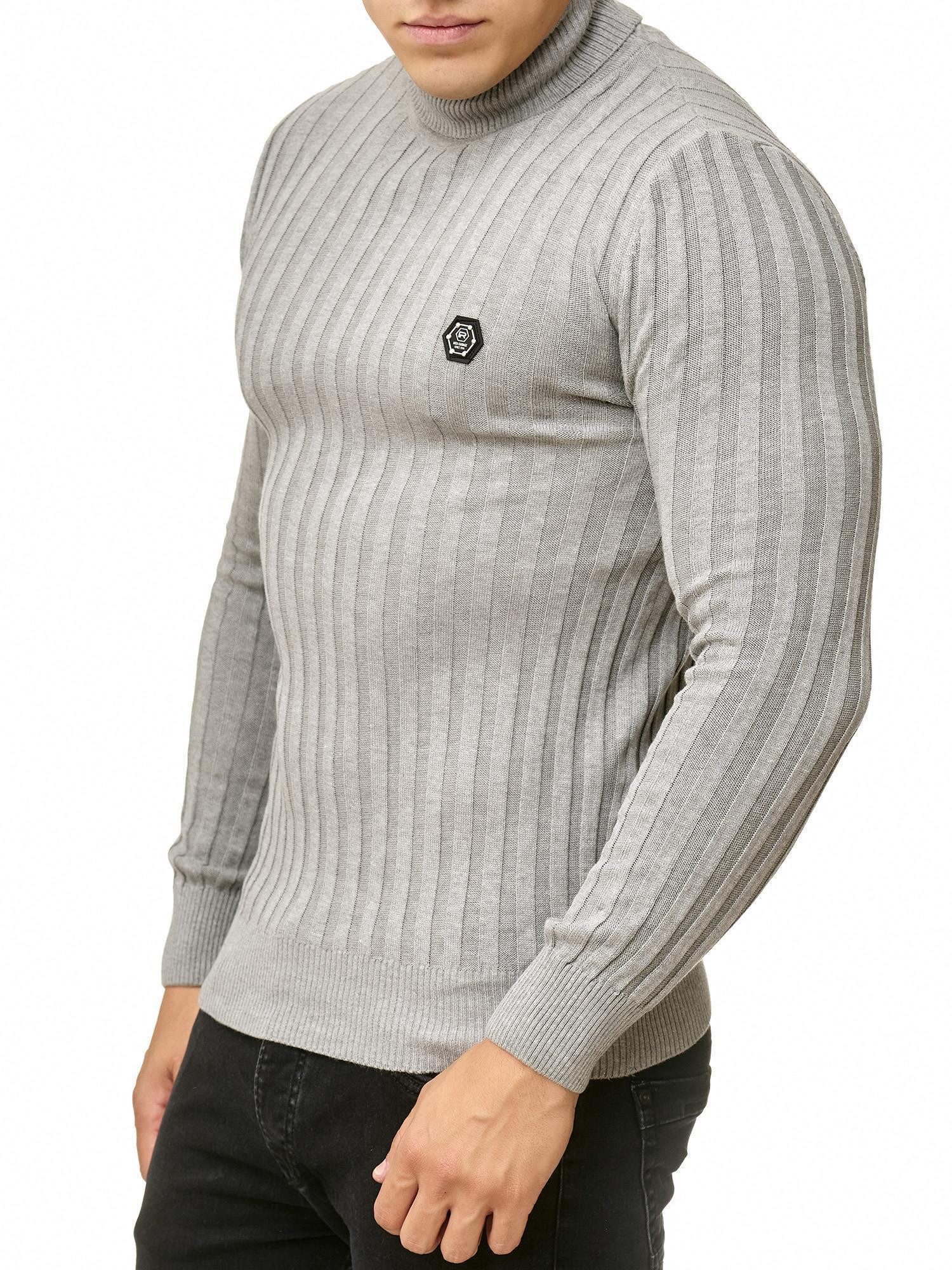 RedBridge Strickpullover Rollkragen Strickpullover mit Logopatch hoher Roll günstig online kaufen