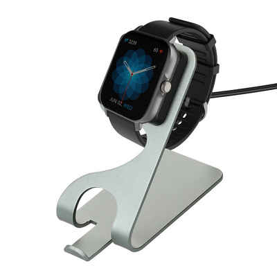 kwmobile Schutzfolie, USB Ladegerät kompatibel mit Huami Amazfit GTR 3 / GTS 3 / GTR 3 Pro - USB Kabel Charger Stand - Smart Watch Ladestation - Ladekabel mit Standfunktion in Schwarz Grau