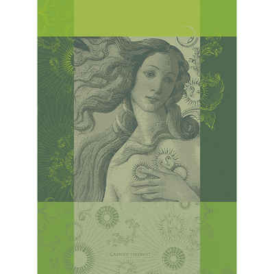 Garnier Thiebaut Geschirrtuch Geschirrtuch Venus De Boticelli Vert 56x77 cm, (1-tlg., 1 x Geschirrtuch), jacquard-gewebt