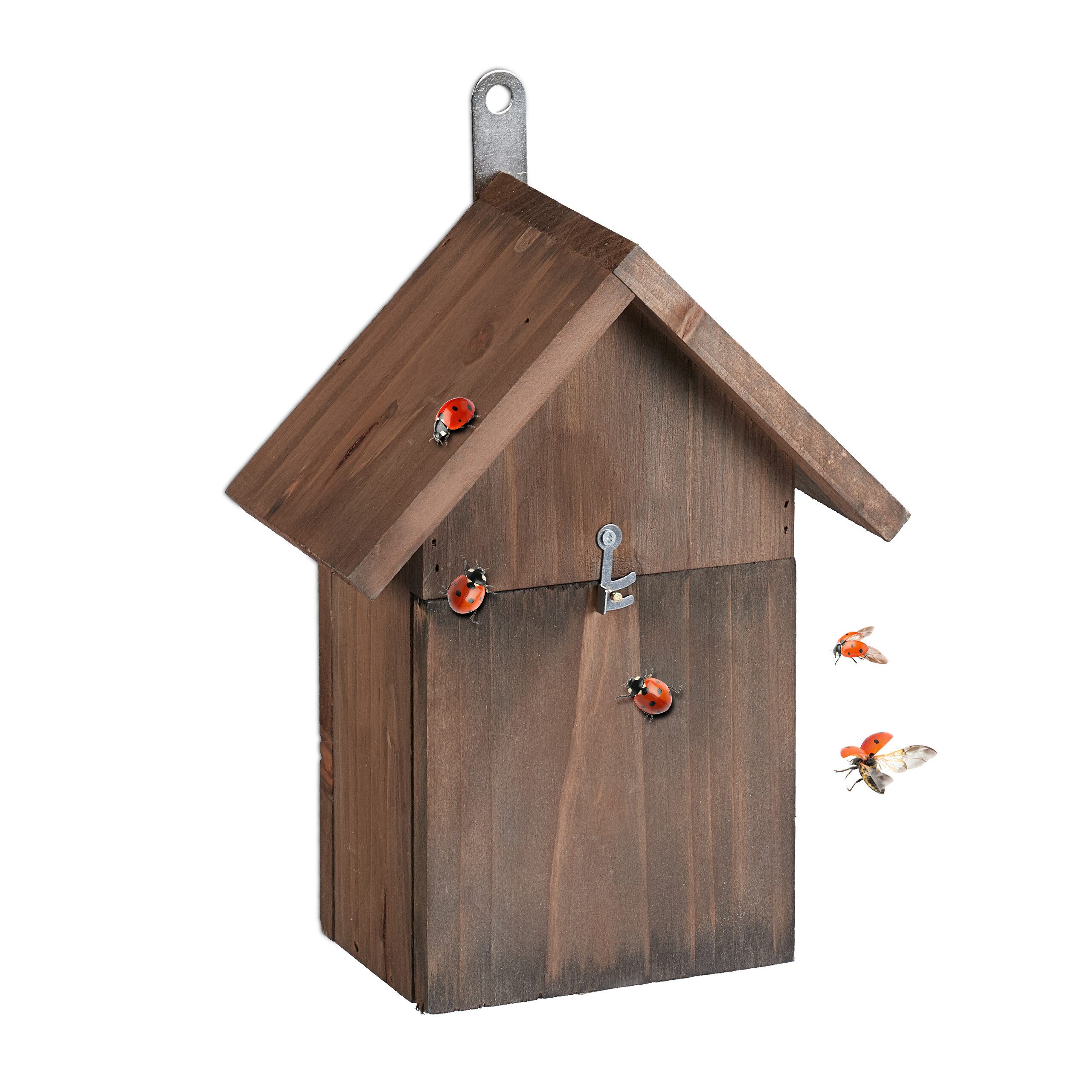 relaxdays Insektenhotel Marienkäferhaus aus Holz, (1-St)
