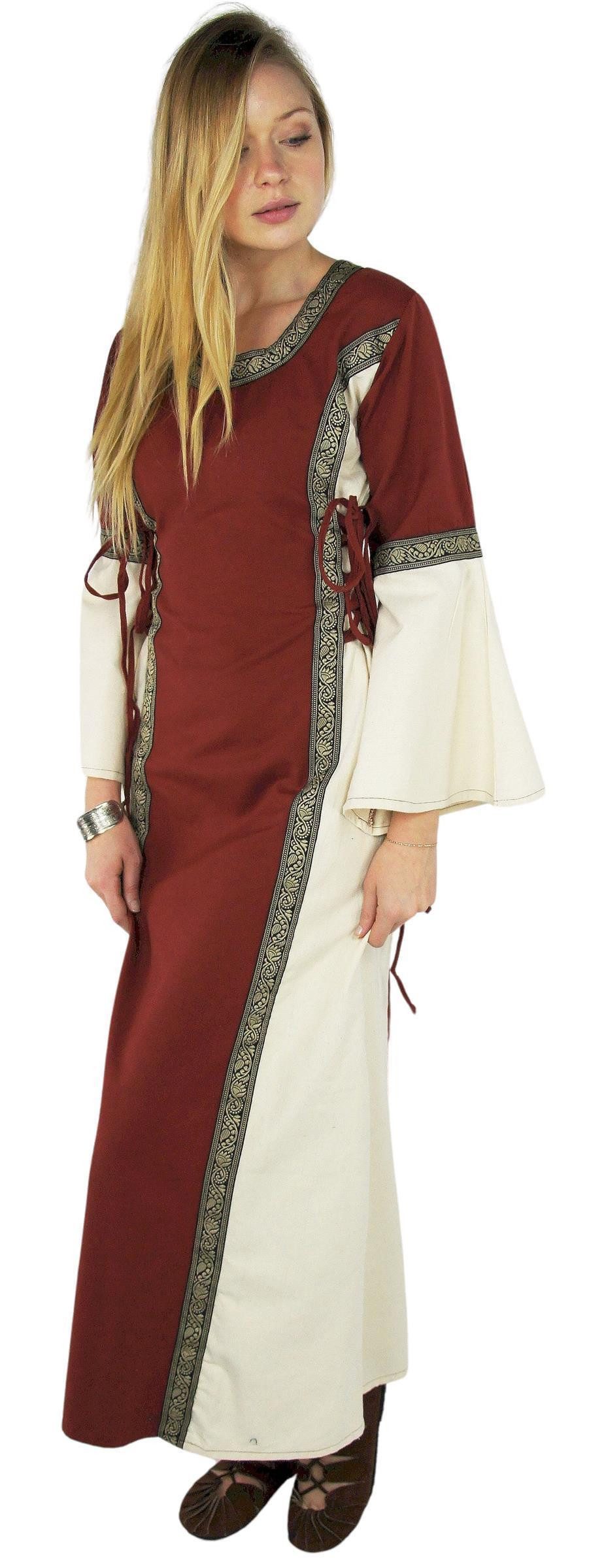 Burgfräulein-Kostüm Trompetenärmelkleid "Sophie" mit Bordüre