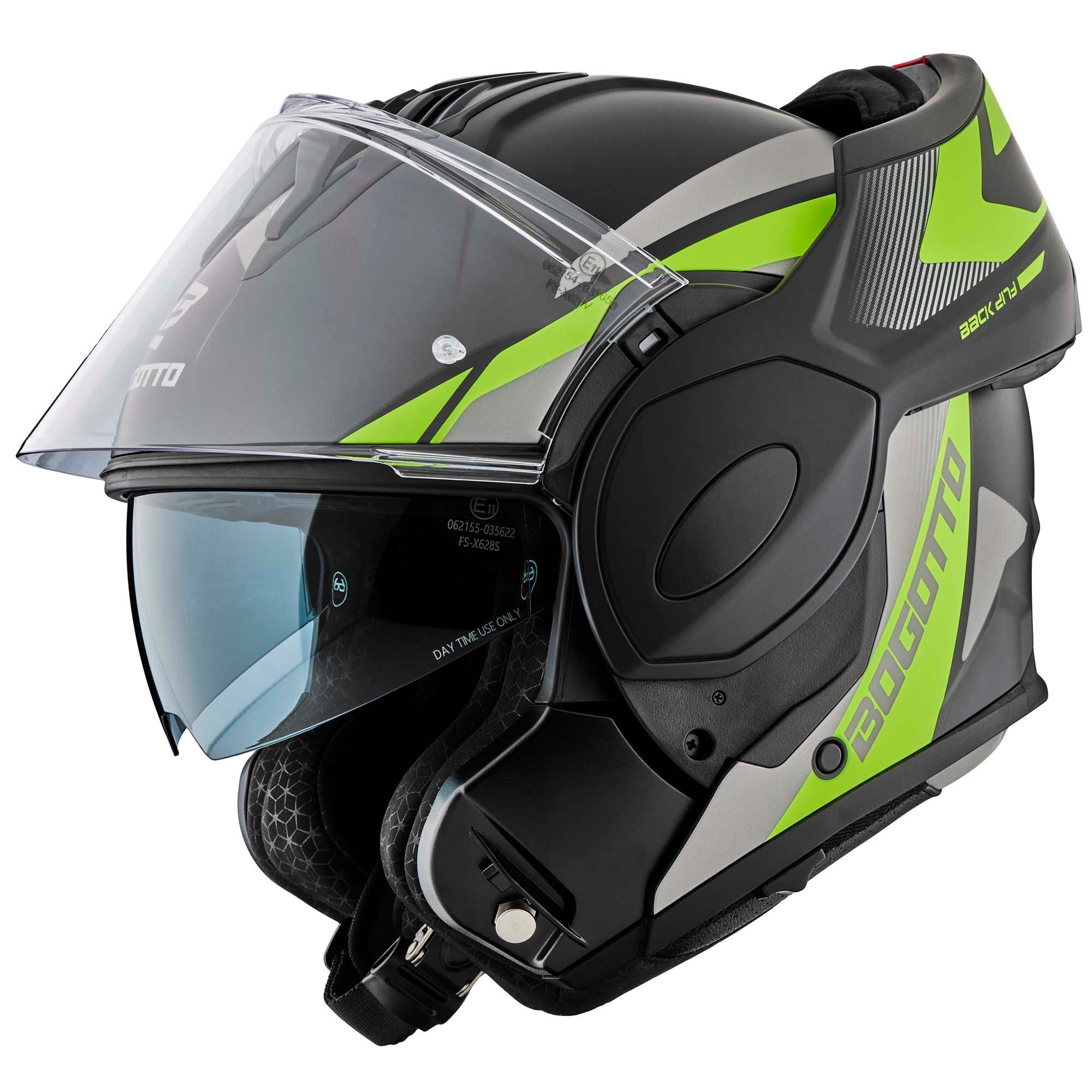 Bogotto Motorradhelm FS-X600 Atyr Klapphelm, vorbereitet für Kommunikationssystem,geeignet für Brillenträger,v