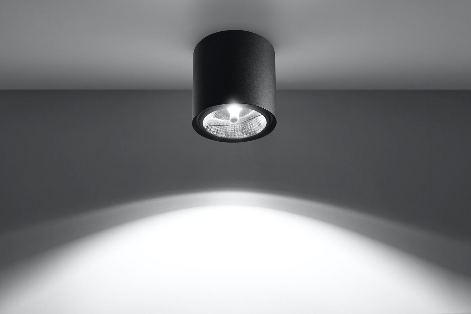 Licht-Erlebnisse Deckenleuchte Schwarz klein Wohnzimmer GU10 Metall Ø12cm Leuchtmittel, Deckenspot JASMYNN, ohne stilvoll Flur