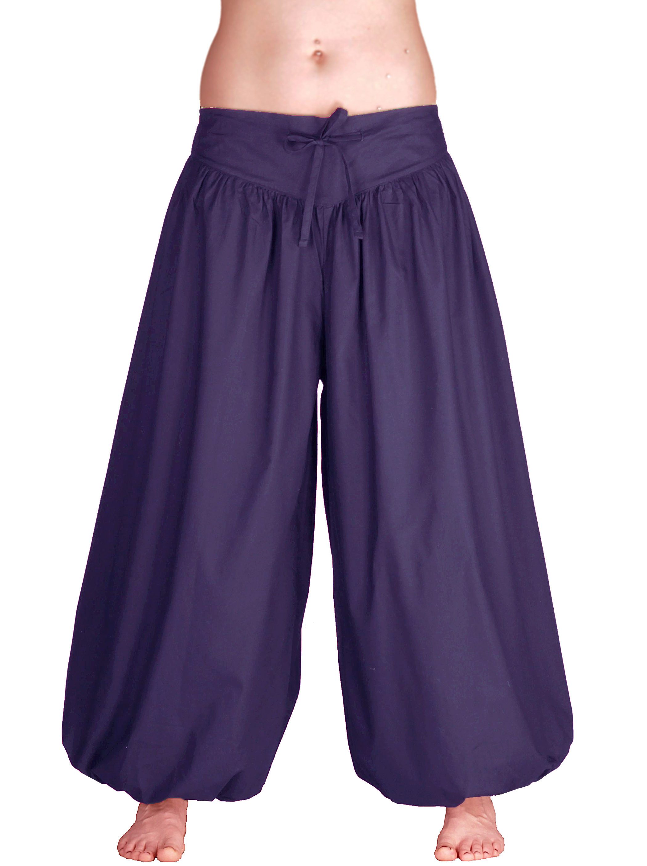 Leucht-Welten Pumphose Ballonhose, weite Pumphose aus Baumwolle für Damen Lila weit geschnitten