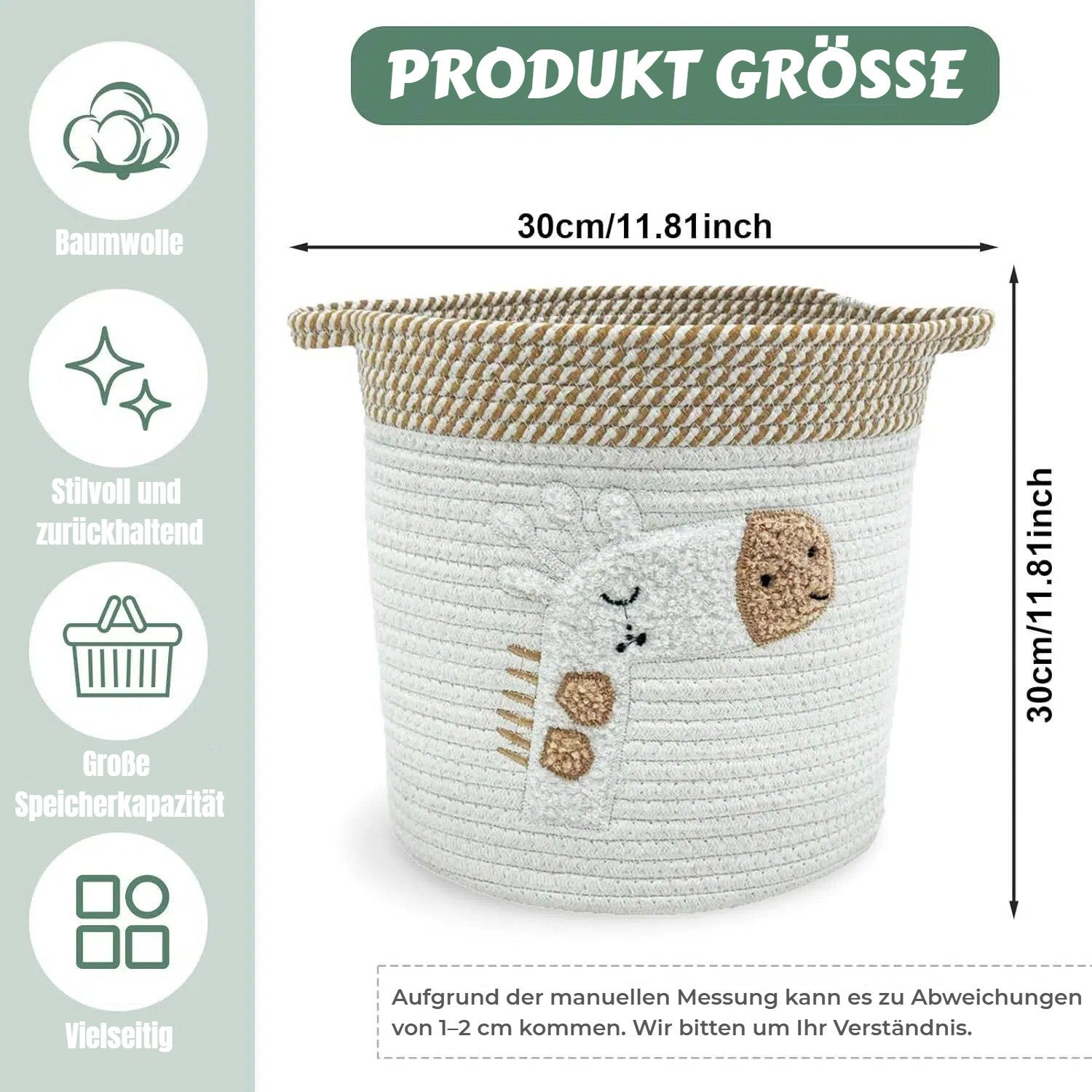 BlingBin Aufbewahrungskorb Wäschekorb mit Griffen, Kinder Aufbewahrungskorb günstig online kaufen