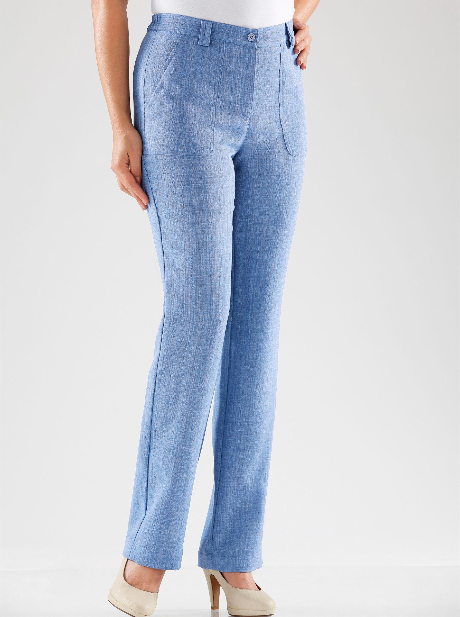 WITT WEIDEN Jerseyhose Innenbeinlänge ca. 72 cm taubenblau | Weite Hosen