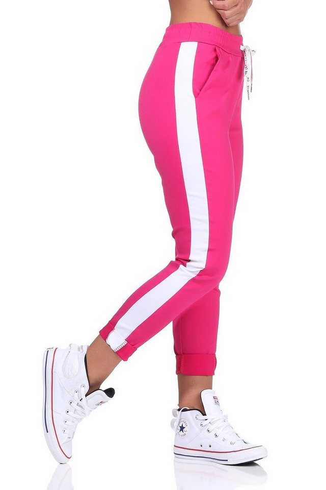 EloModa Jogginghose »Damen Jogginghose Freizeithose Hose mit Streifen,« (1 tlg) › rosa  - Onlineshop OTTO