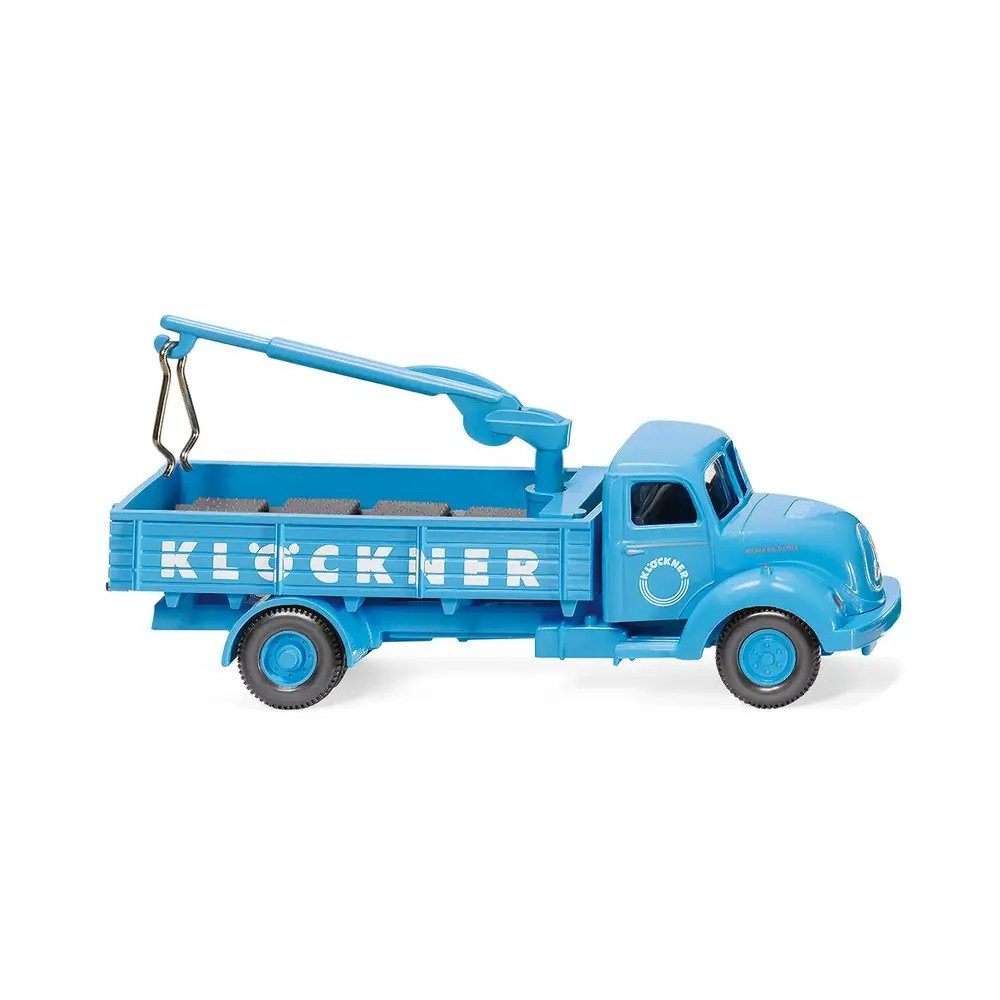 Wiking Modellauto WIKING Pritschen-Lkw mit Ladekran (Magirus Sirius) Klöckner