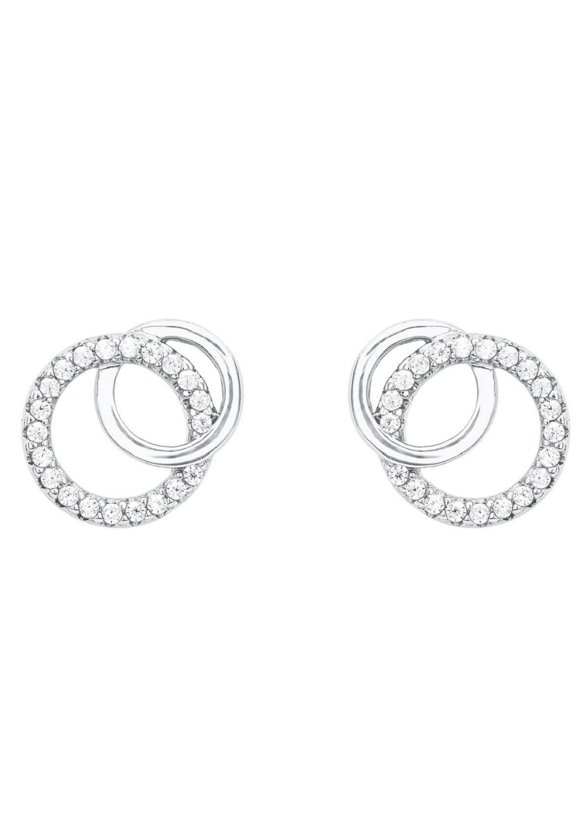 Amor Paar Ohrstecker Schmuck Geschenk Ohrschmuck Kreise, mit Zirkonia (synth) – Bild 2 von 3