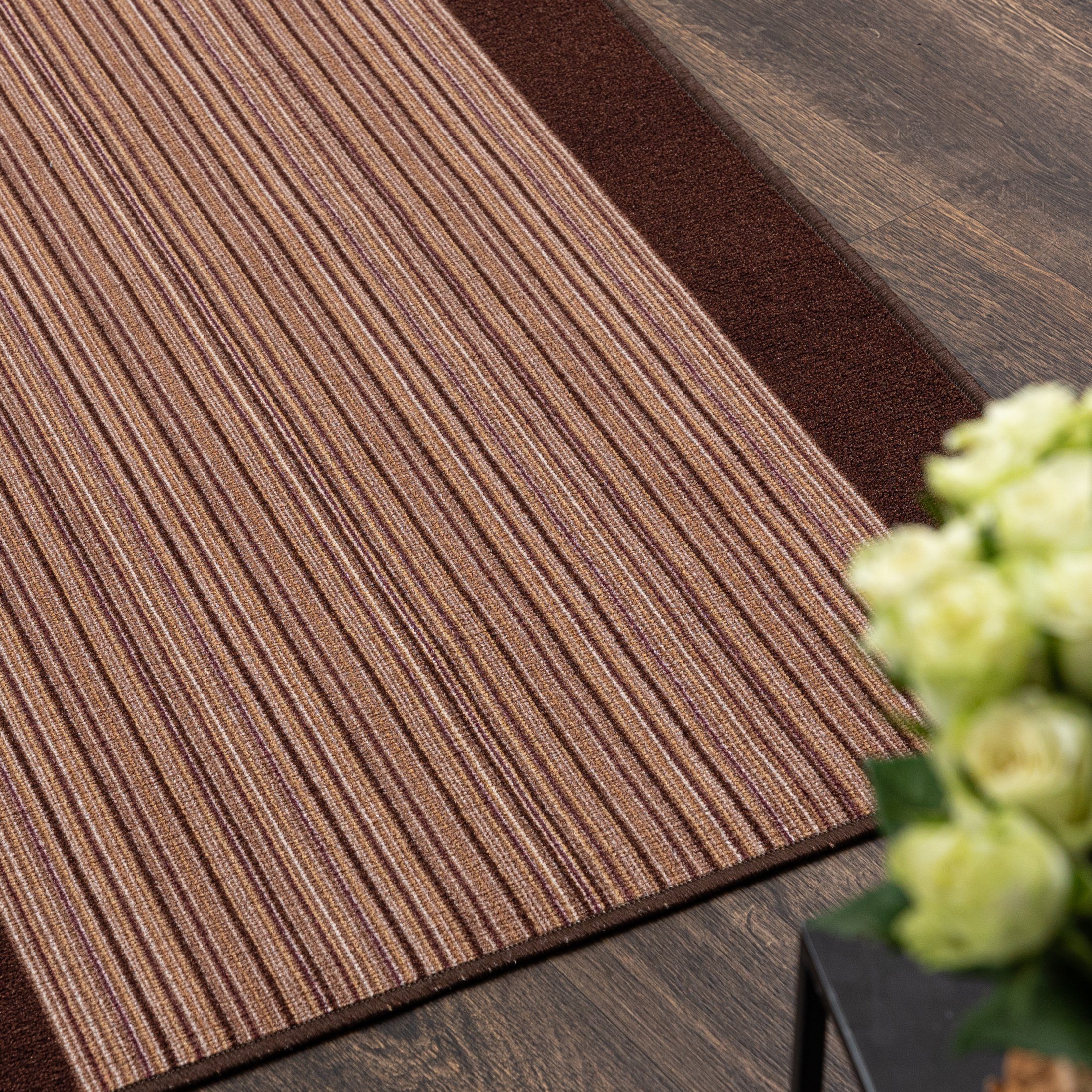 Mazovia Läufer Läufer Teppichläufer Brücke - Vorzimmer Küche - Braun, 80 x 100 cm, Kurzflor, Rutschfest, Meterware, Verschiedene Größen