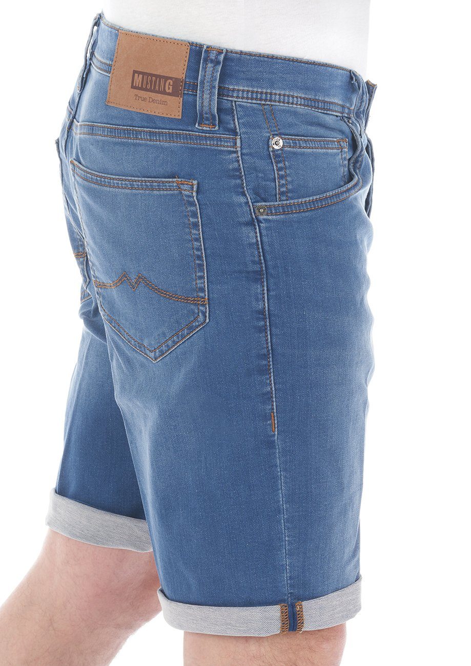 Chicago X Regular Fit Stretch Bermudashorts Blue (312) Jeansshorts MUSTANG Light Shorts Real mit Herren