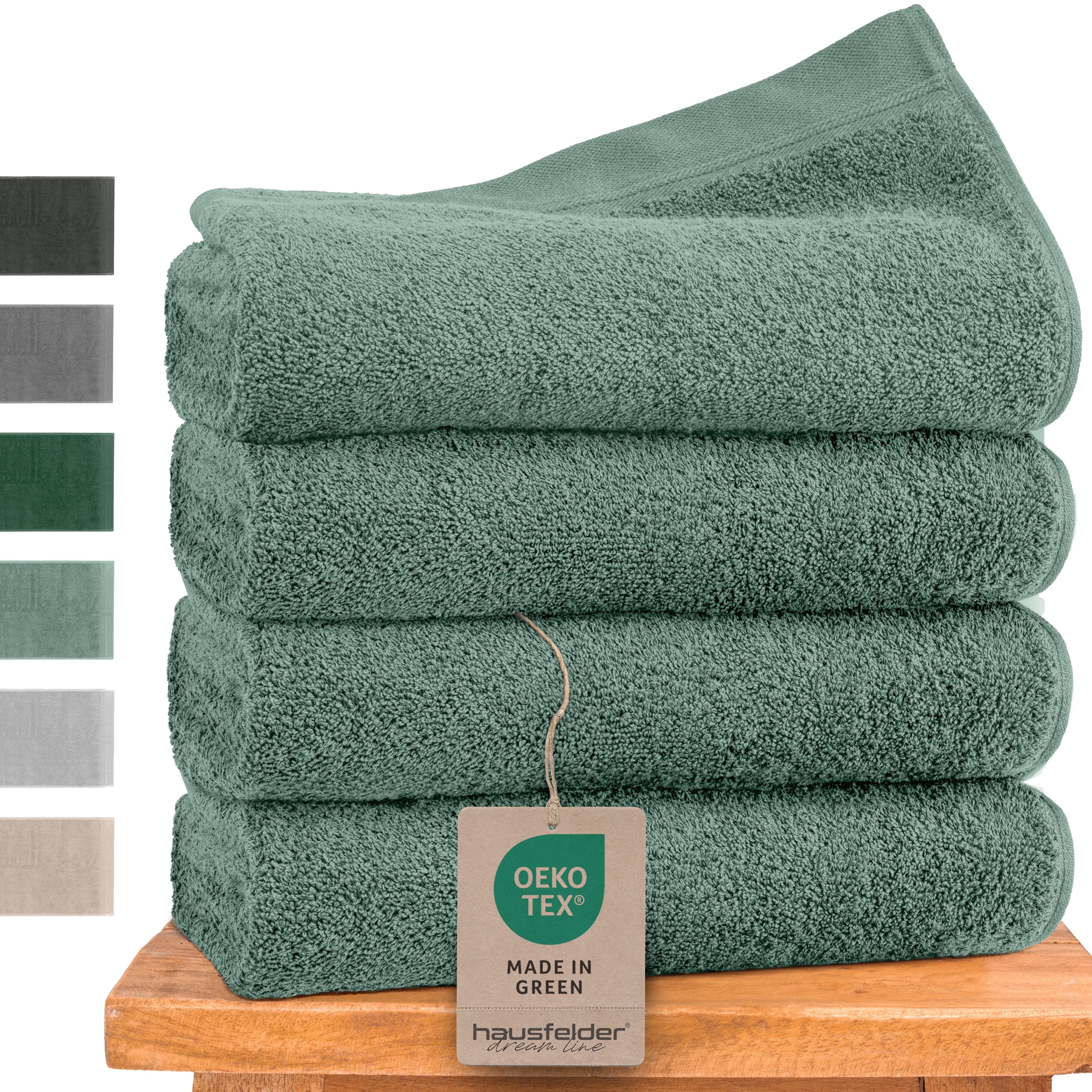Hausfelder Handtücher Premium Handtuch Set (Hellgrün, 4 Handtücher 50x100cm günstig online kaufen