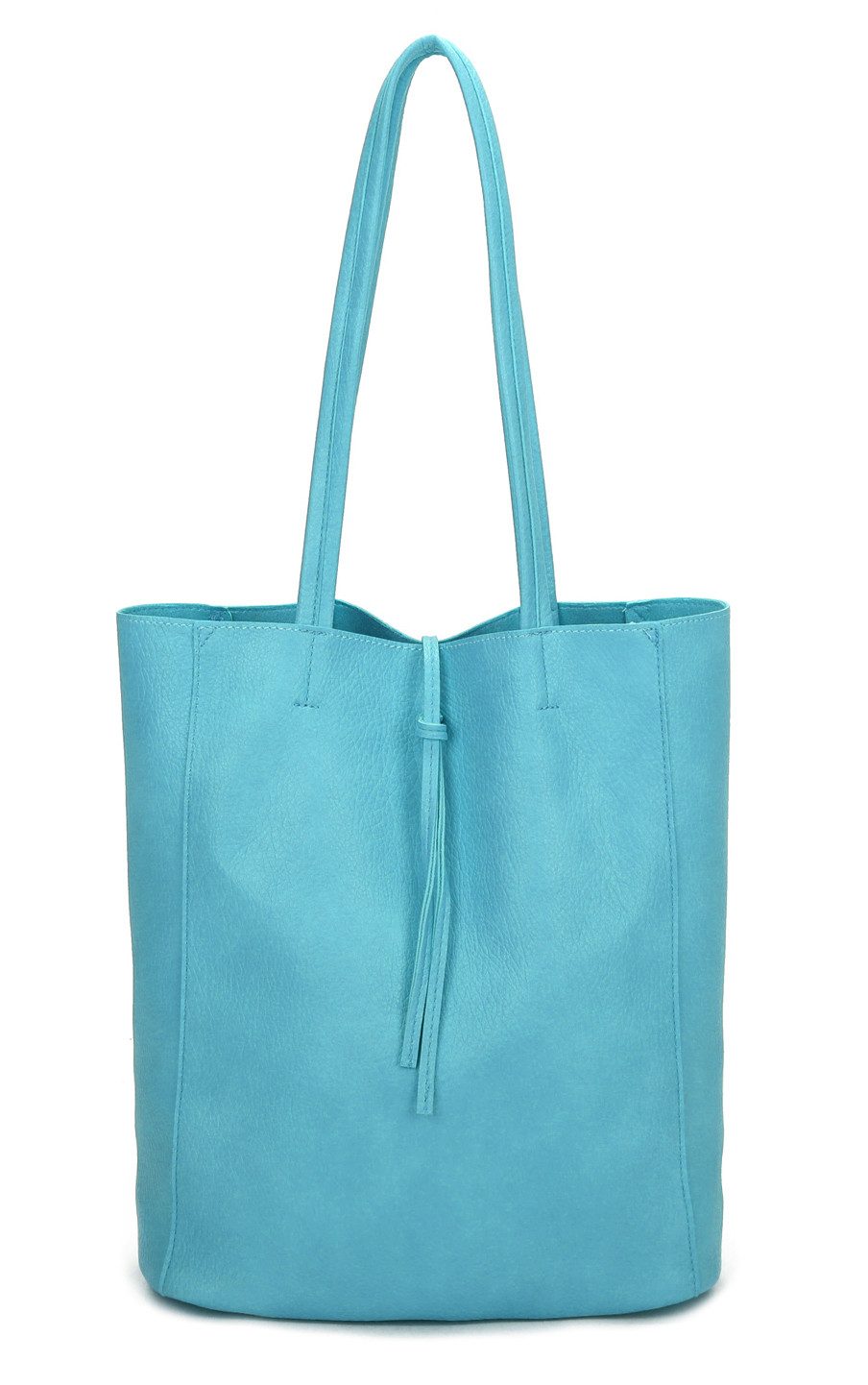 ITALYSHOP24 Schultertasche SET 2in1 Damen Tasche Umhängetasche XXL Shopper, Leichtgewicht Hobo + Crossbody Bag / Schmucktasche