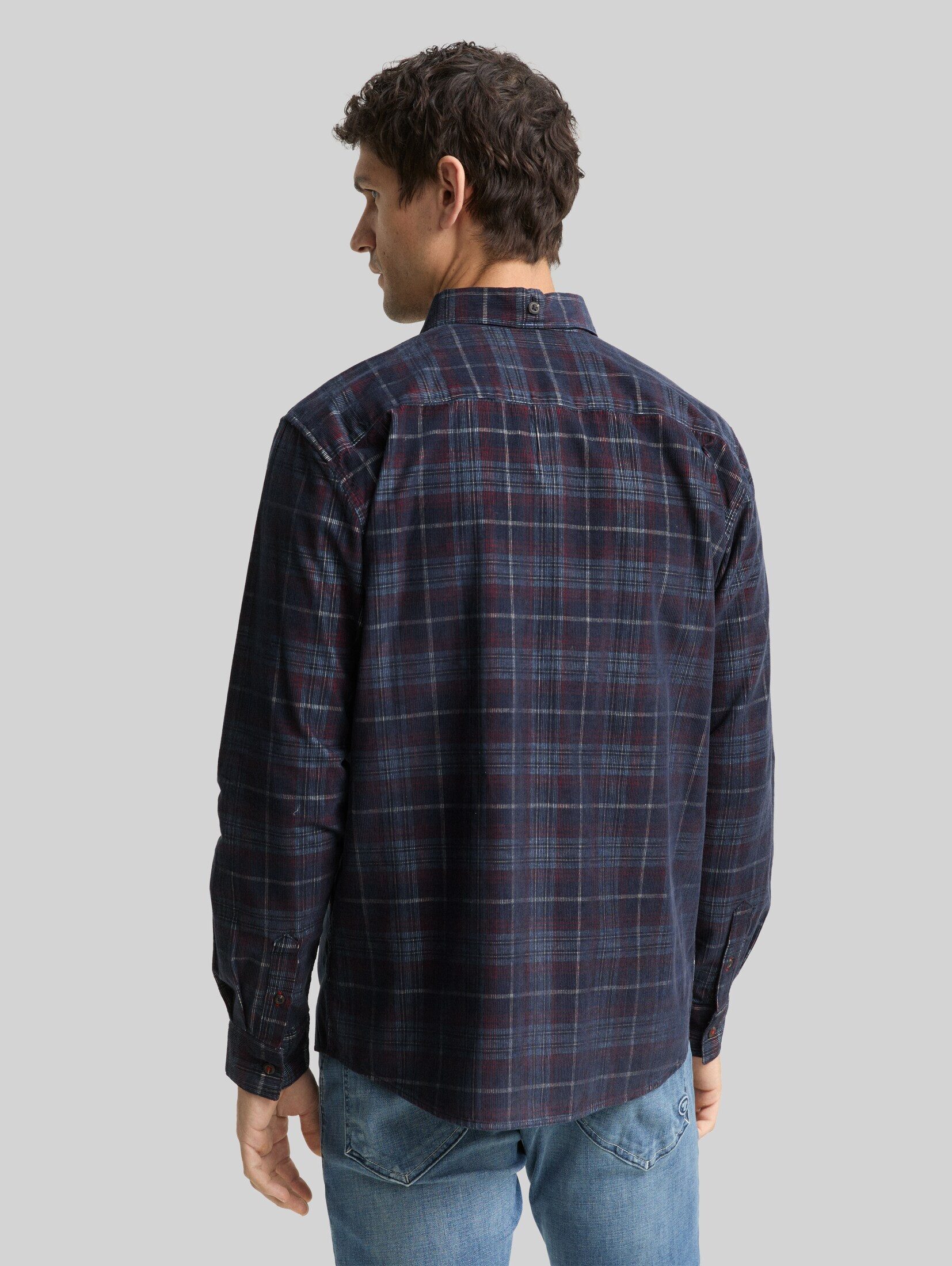 TOM TAILOR Langarmhemd Blusen & Shirts Regular Fit Cordhemd mit Karomuster