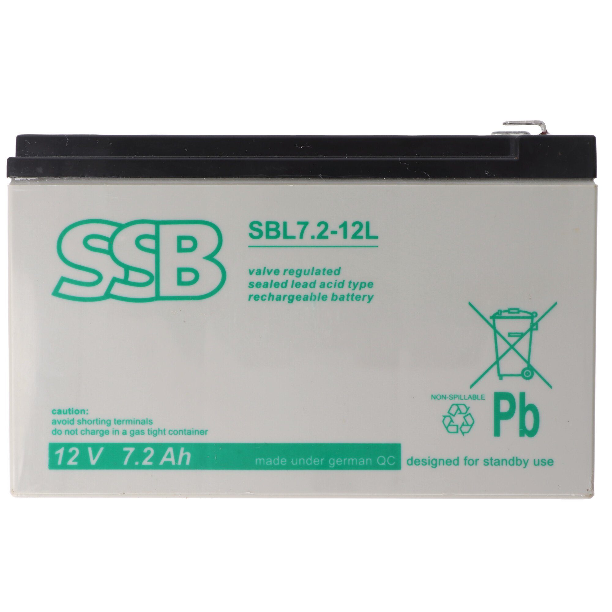 SSB Battery SSB Gel SBL7.2-12L Akku 7,2Ah 6,3mm 12V Akku Bleiakku Faston Blei AGM