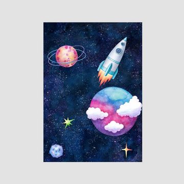 WANDKIND Poster Kinderzimmer Poster 3er Set Premium P710 / Weltall Astronaut, Wandposter in verschiedenen Größen