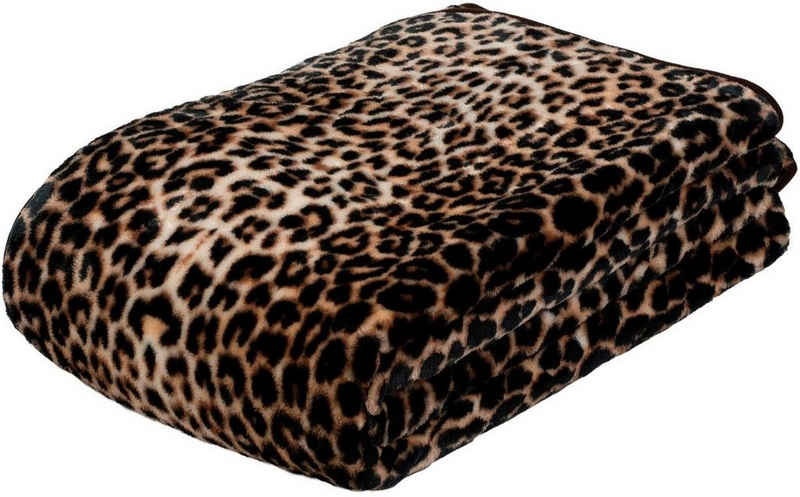 Wohndecke »Leopard«, Gözze, mit gedrucktem Motiv, Kuscheldecke