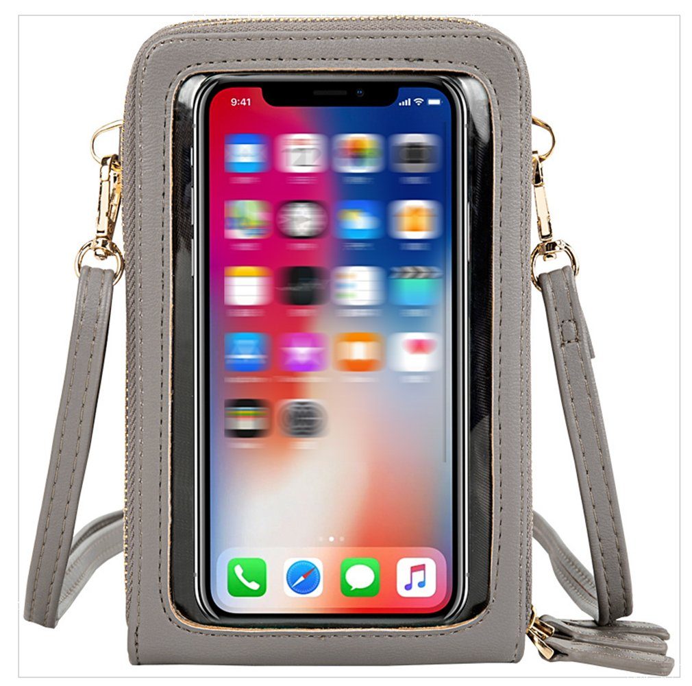 Housruse Schultertasche Handytasche mit Geldbörse zum Umhängen Damen Touchscreen  Tasche Handy
