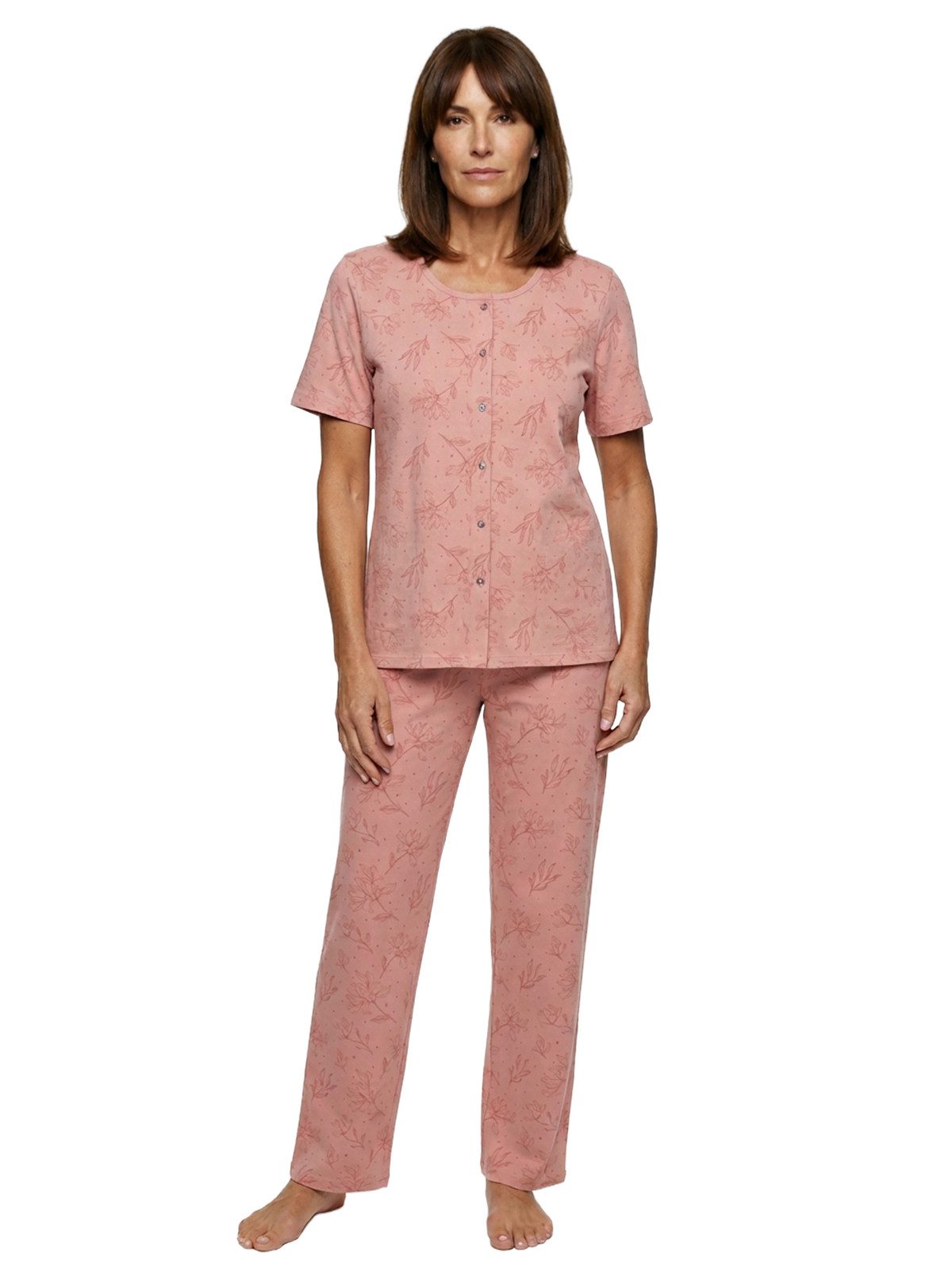 zeitlos Pyjama Floral Kurzarm-Set Schlafanzug – Bild 2 von 5