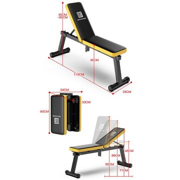 MIKING Trainingsbank, (1-tlg), Klappbar Hantellbank Trainingsbank Winkel verstellbar